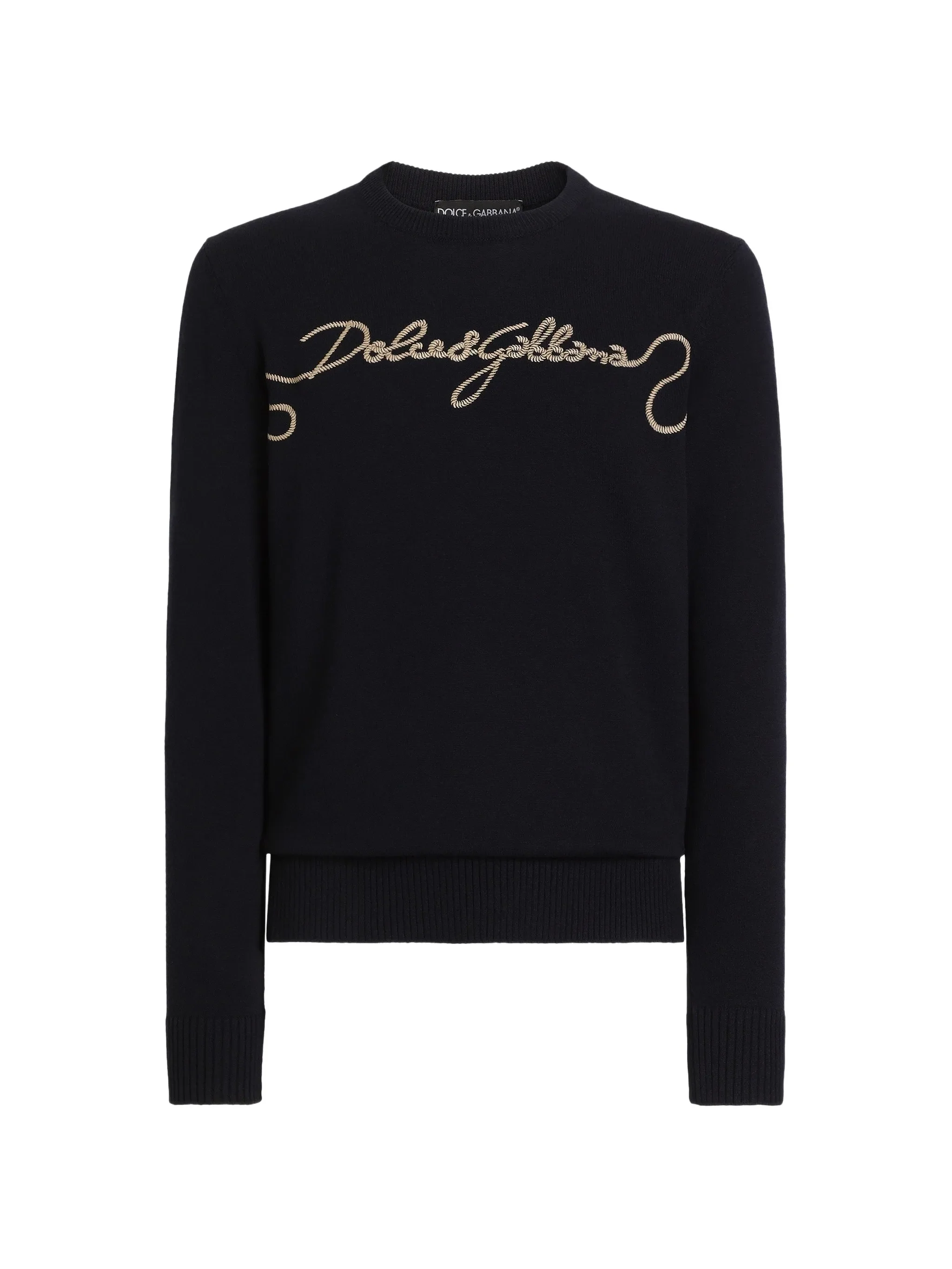smooth knit sweater with embroidery