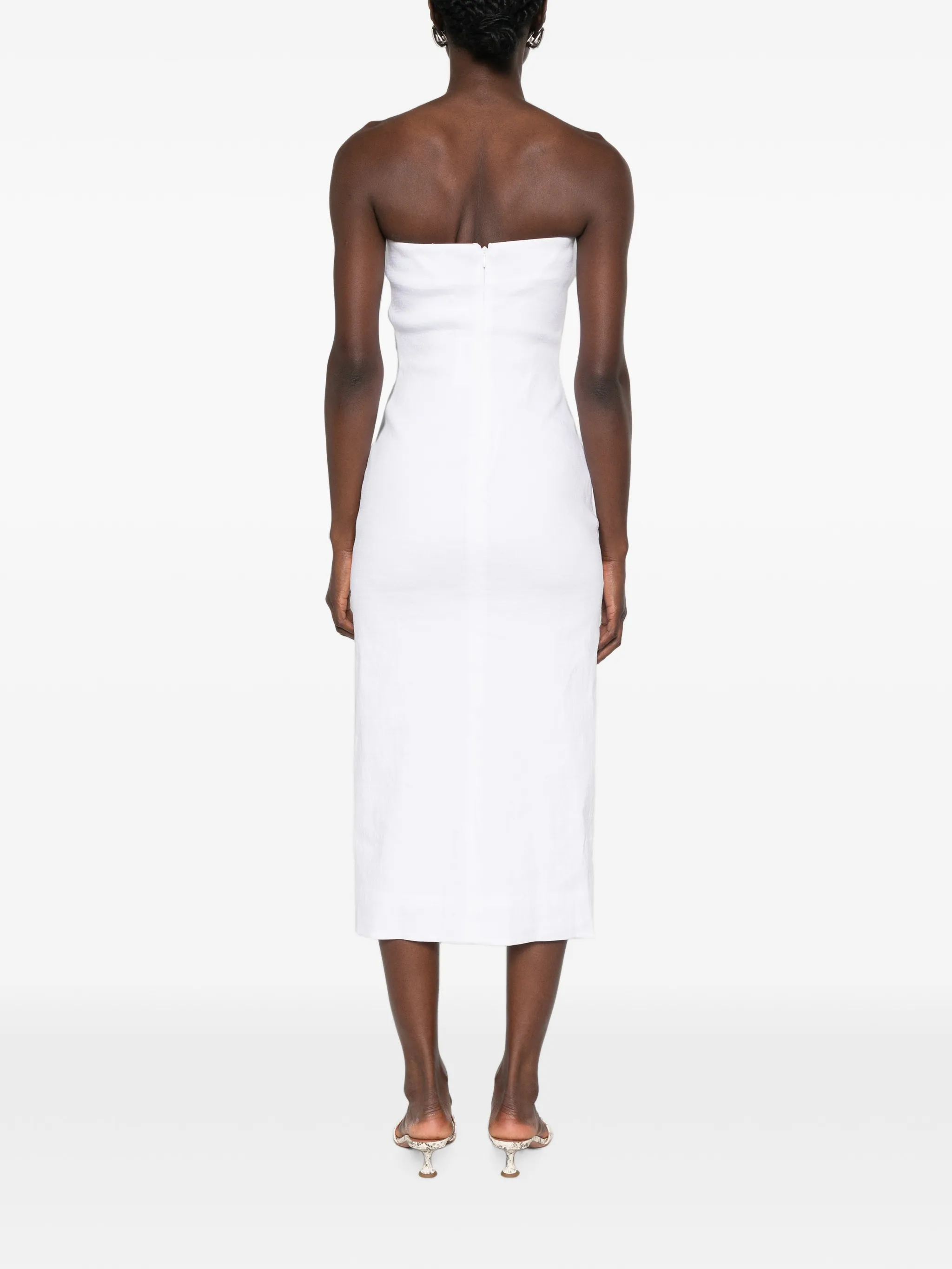 strapless midi dress