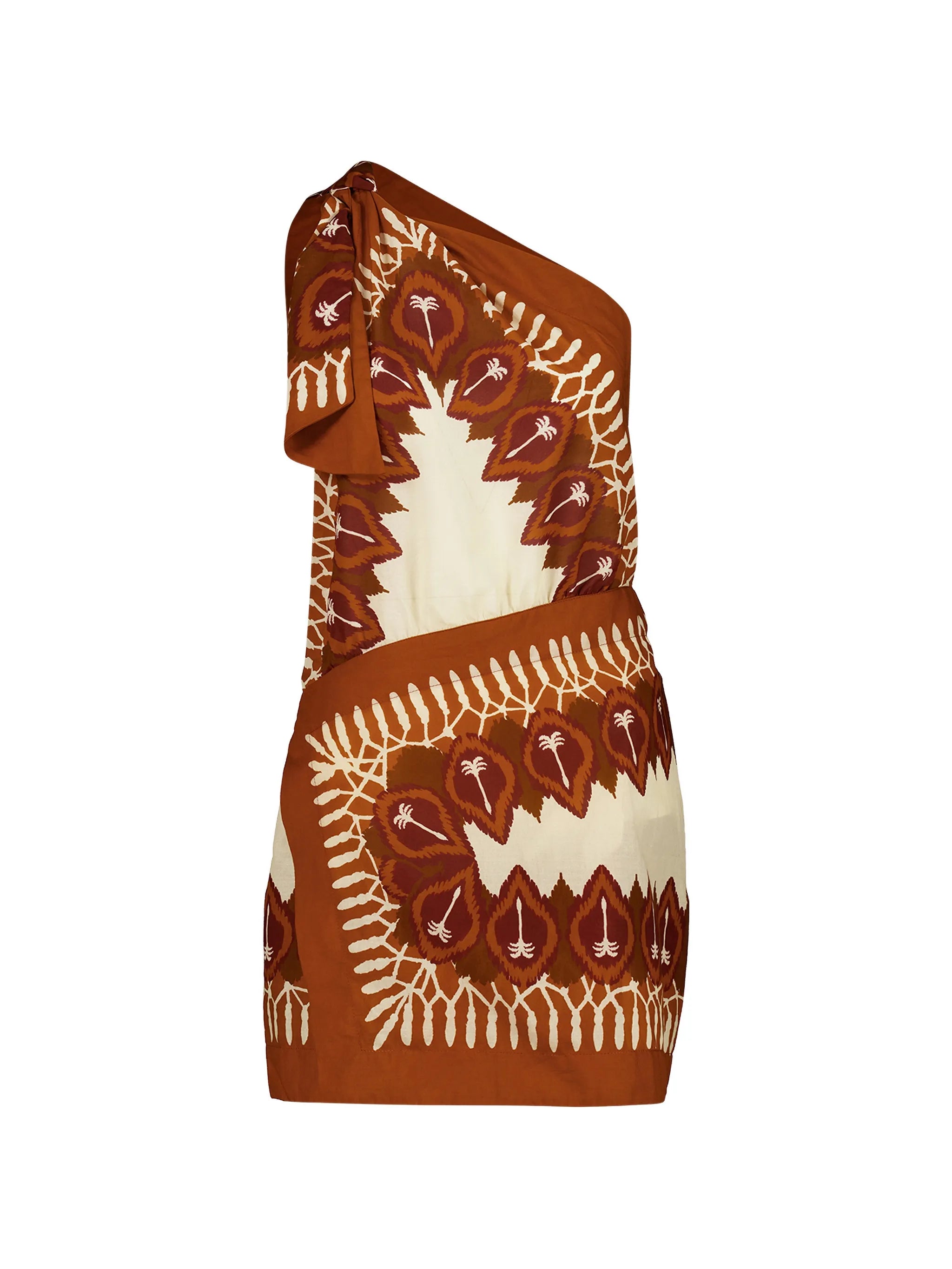 Sun Traveller one-shoulder printed mini dress