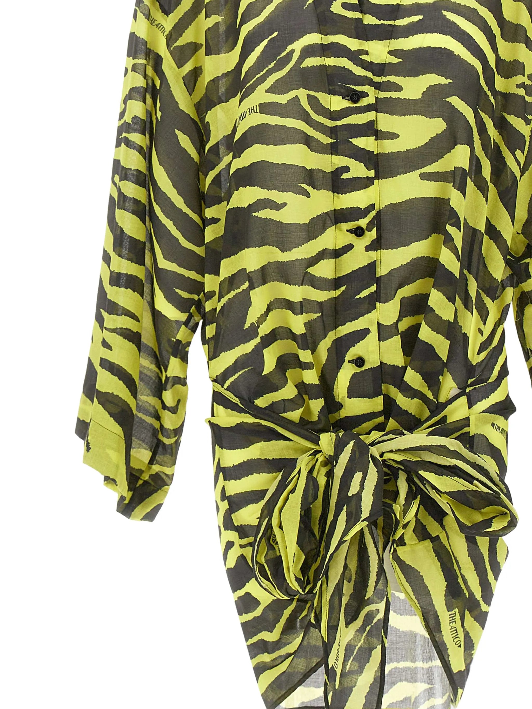 zebra-print wrap-style dress