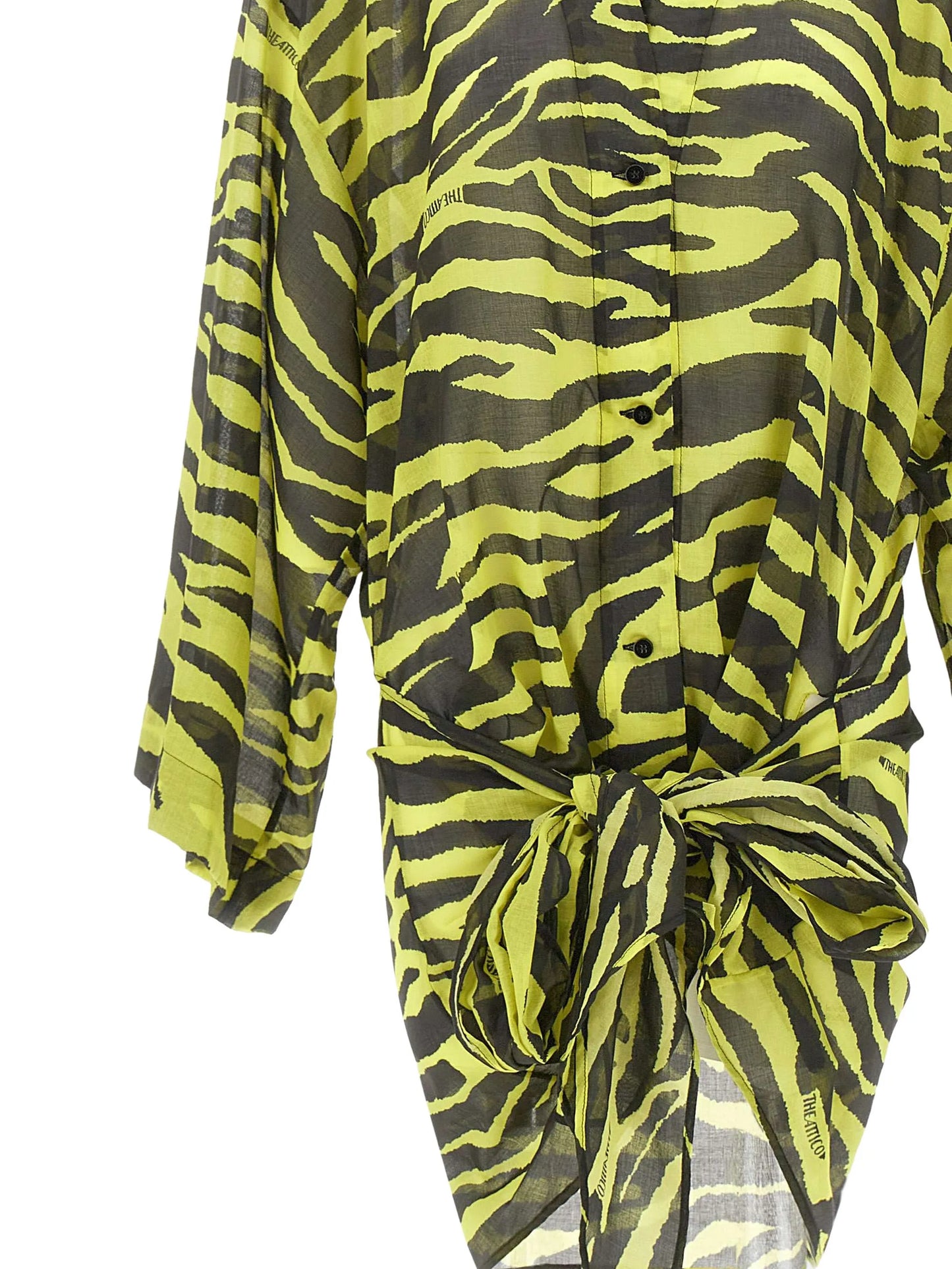 zebra-print wrap-style dress