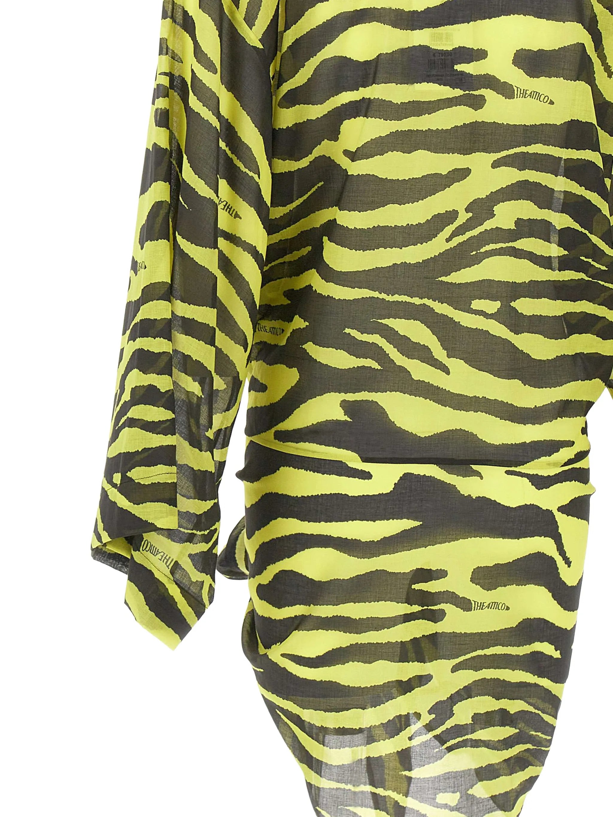 zebra-print wrap-style dress