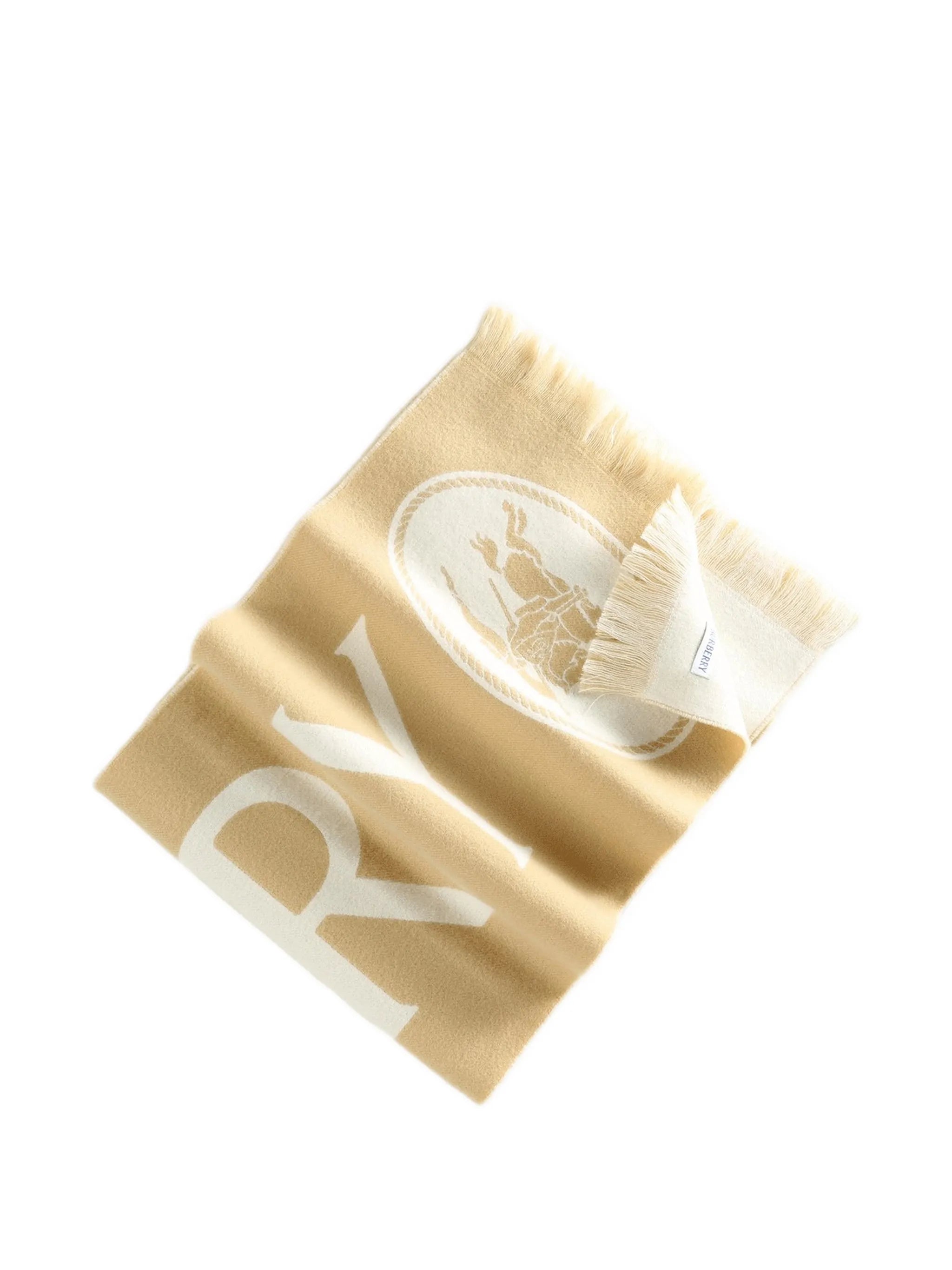 logo-intarsia fringed scarf