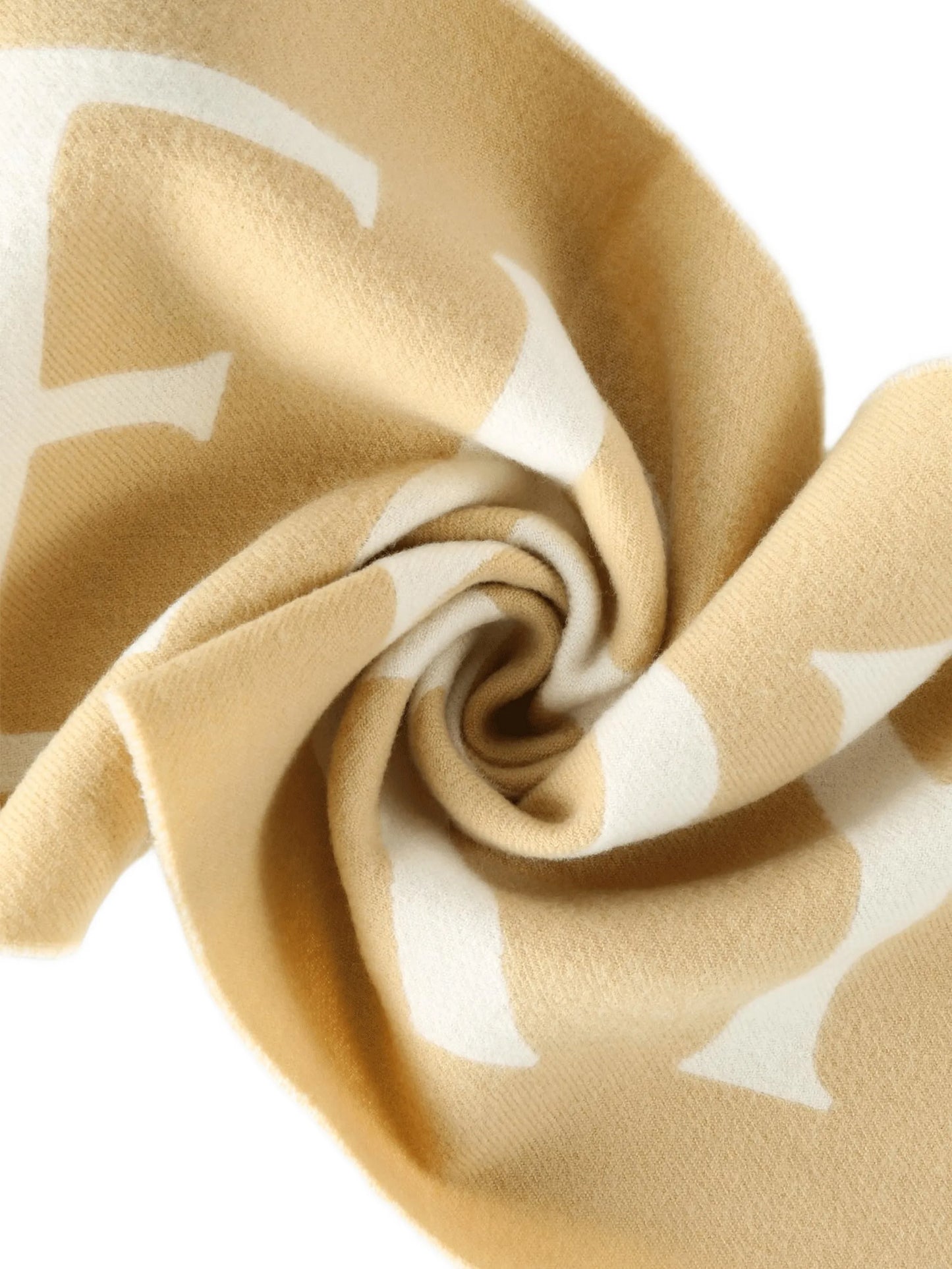 logo-intarsia fringed scarf