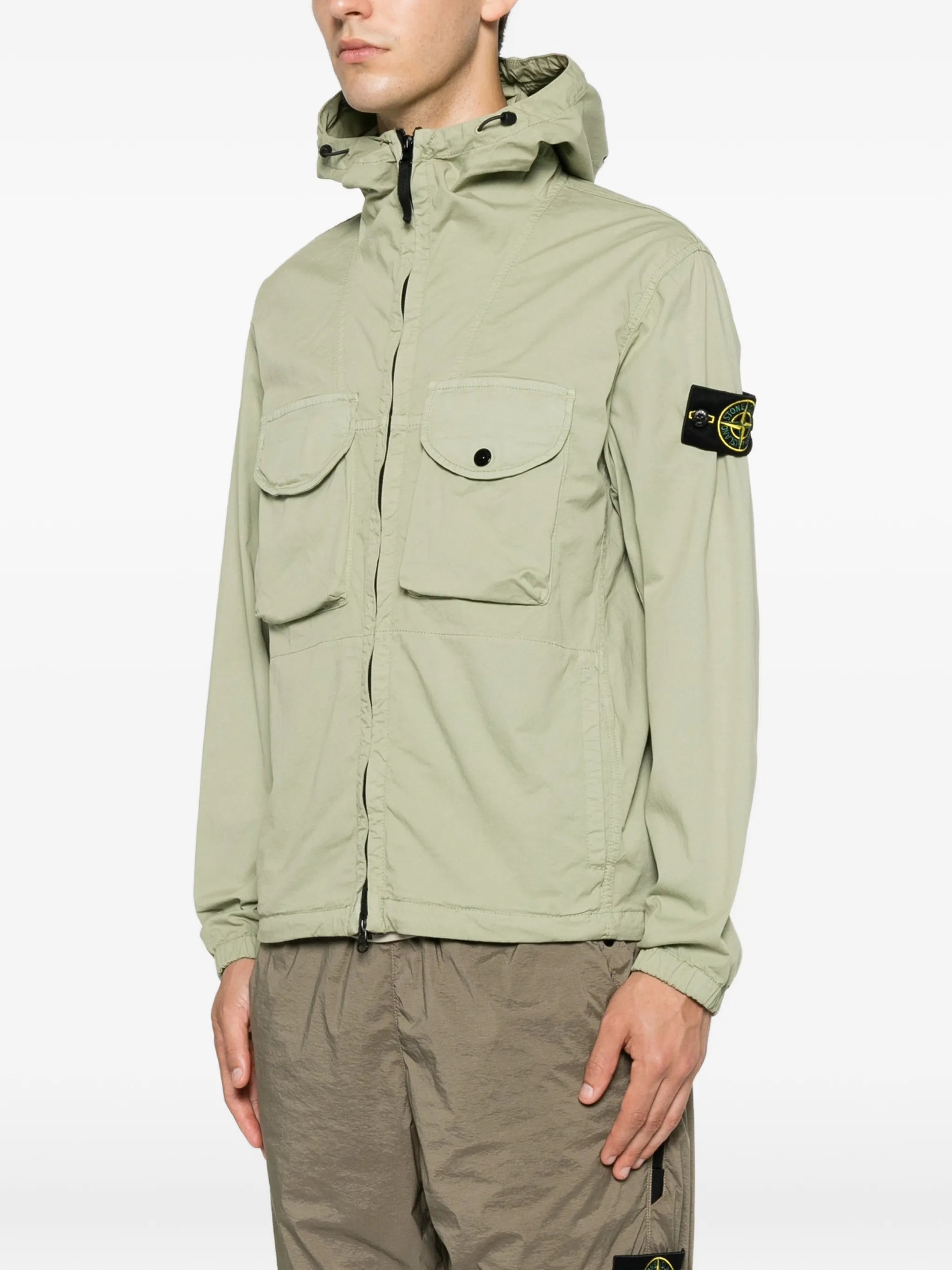 logo-patch hooded jacket