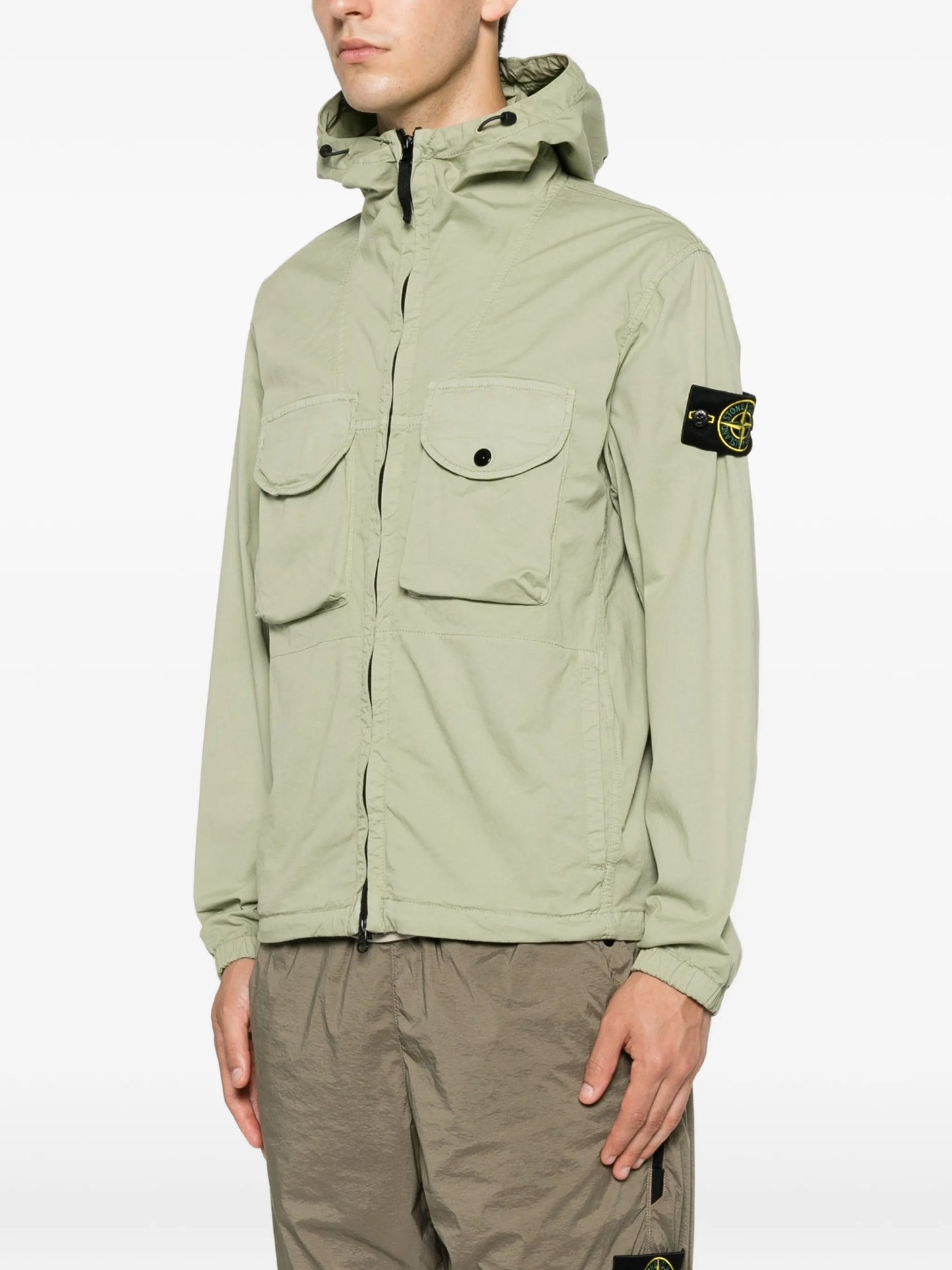 logo-patch hooded jacket