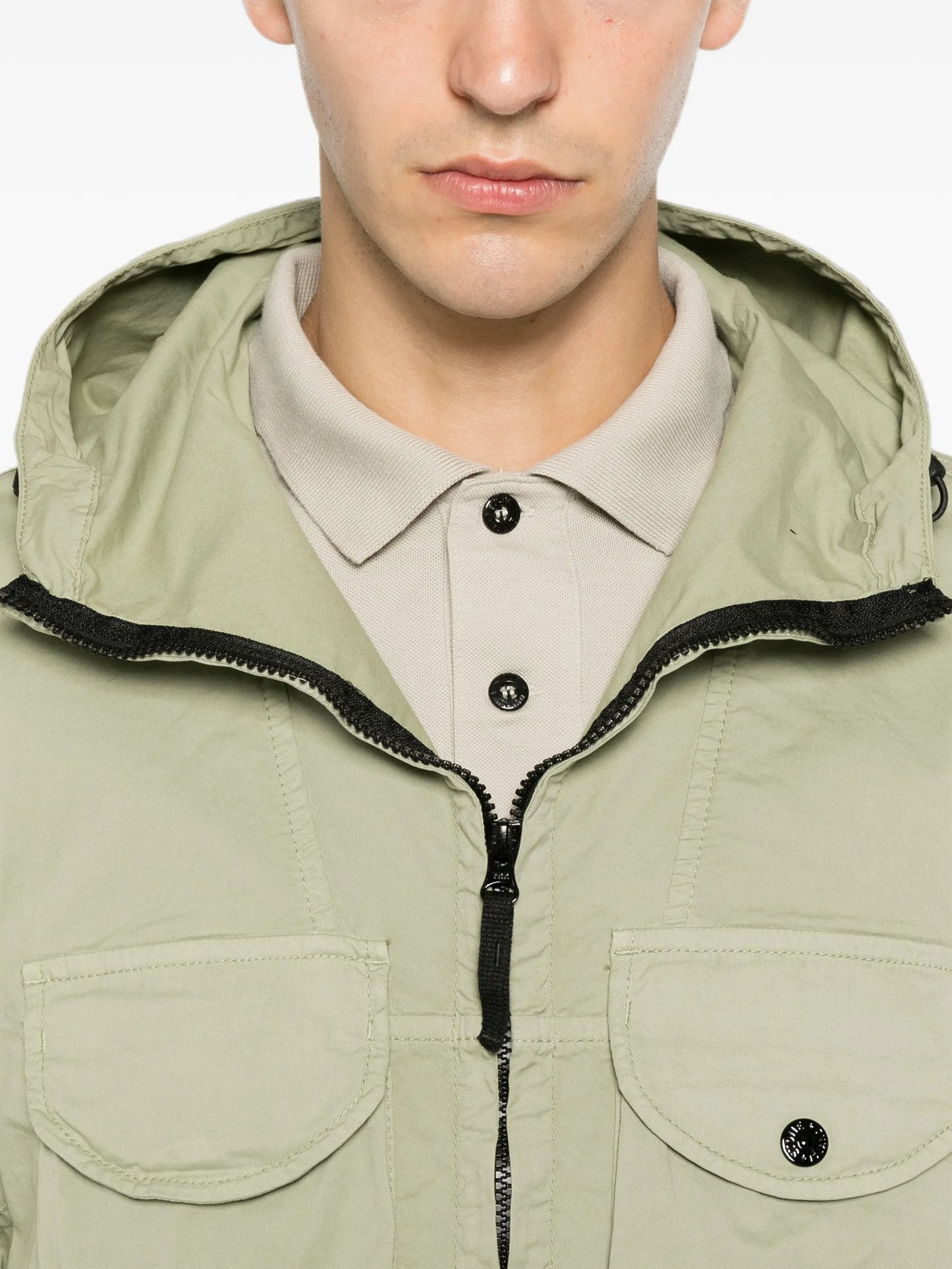 logo-patch hooded jacket