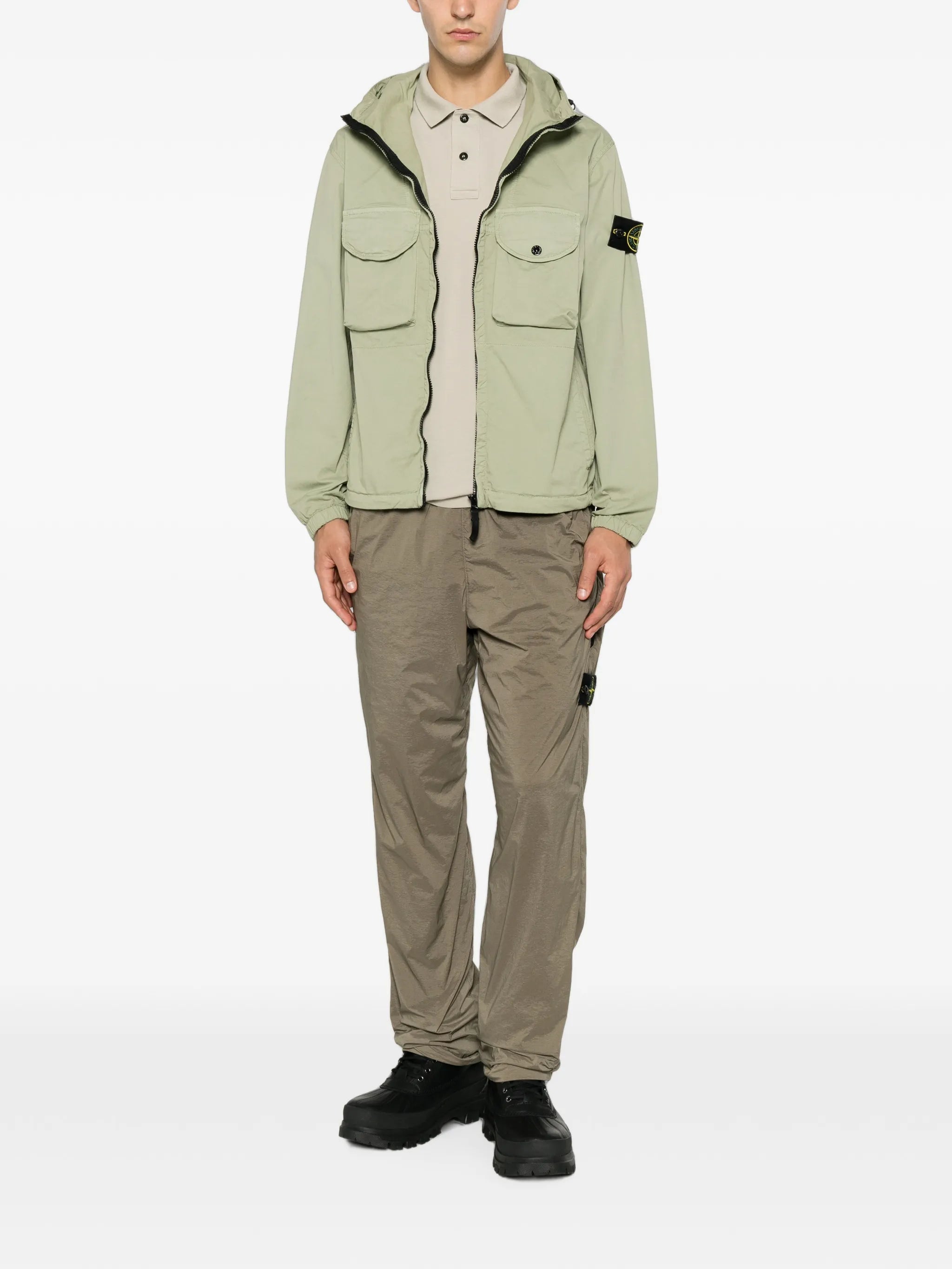 logo-patch hooded jacket