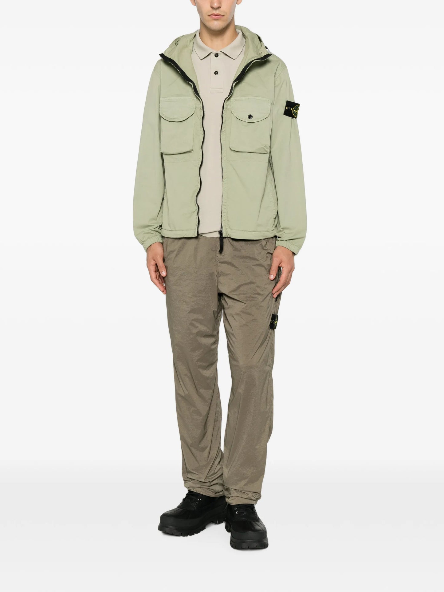 logo-patch hooded jacket
