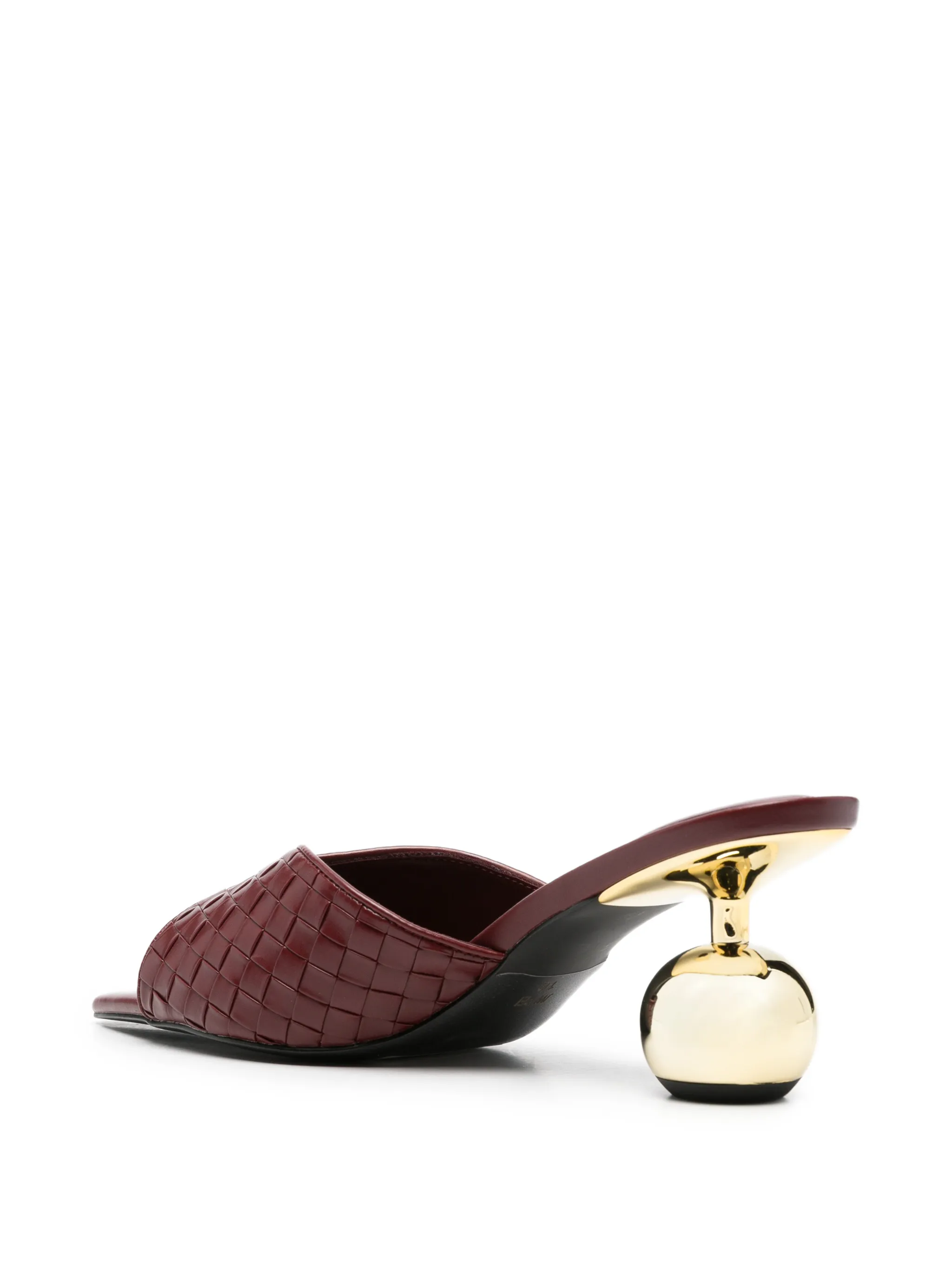 Ellie woven sphere heel mules