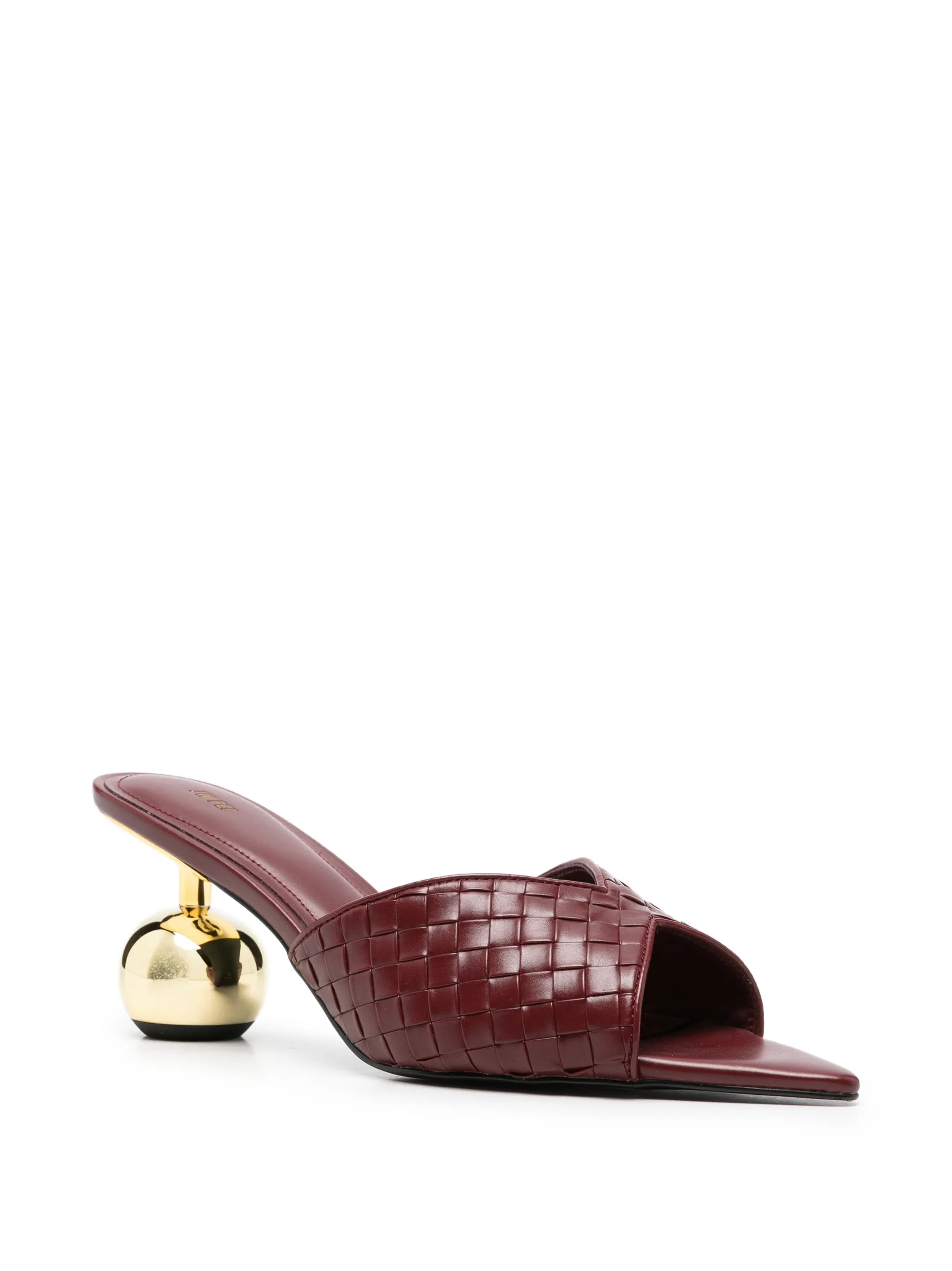 Ellie woven sphere heel mules
