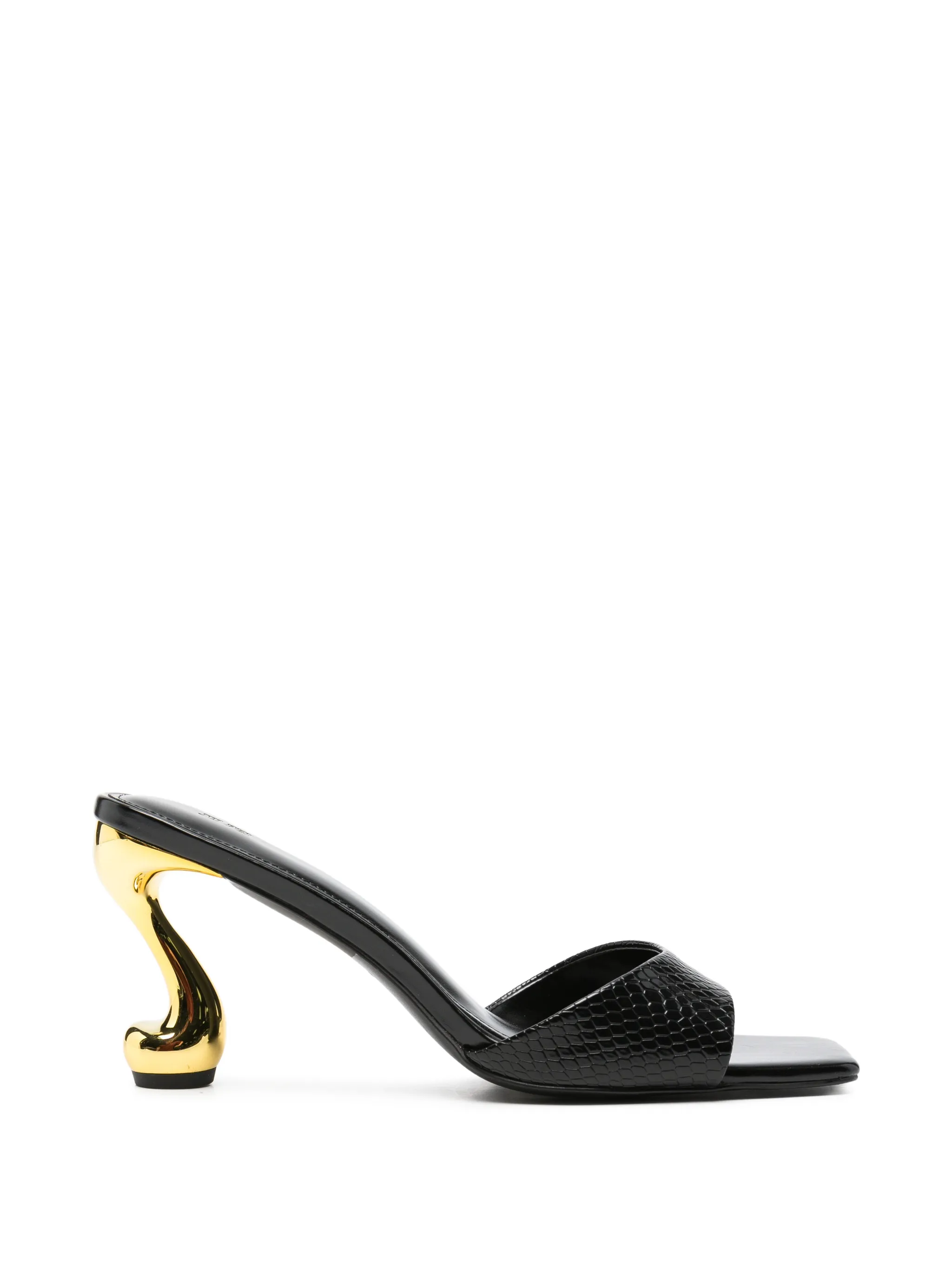 Hannah faux snakeskin heel mules