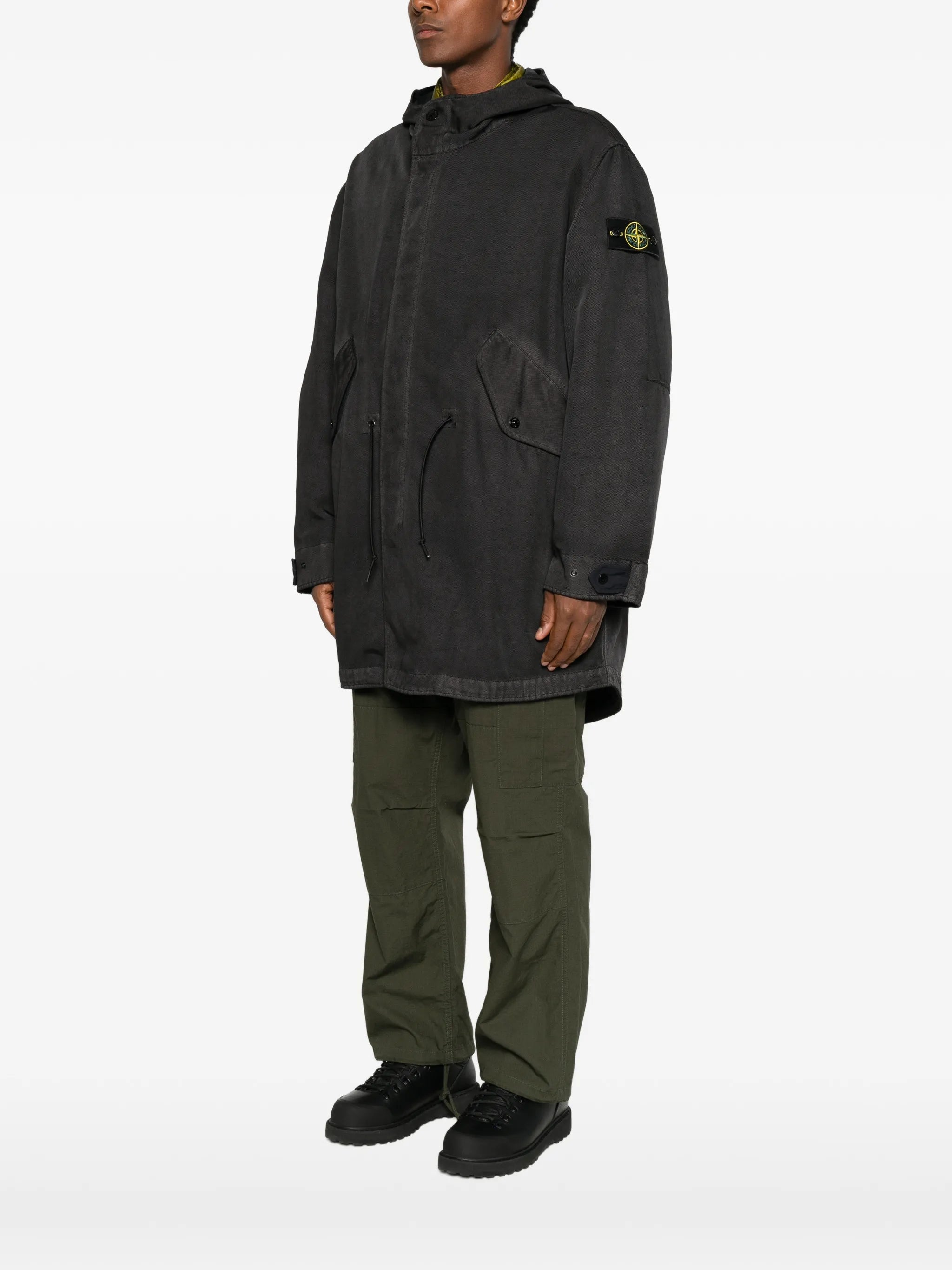 check-print reversible parka