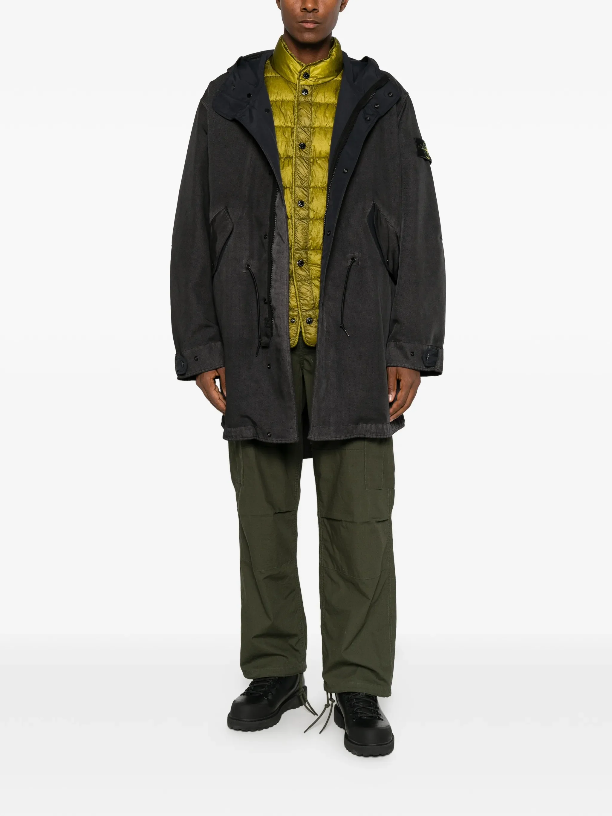 check-print reversible parka