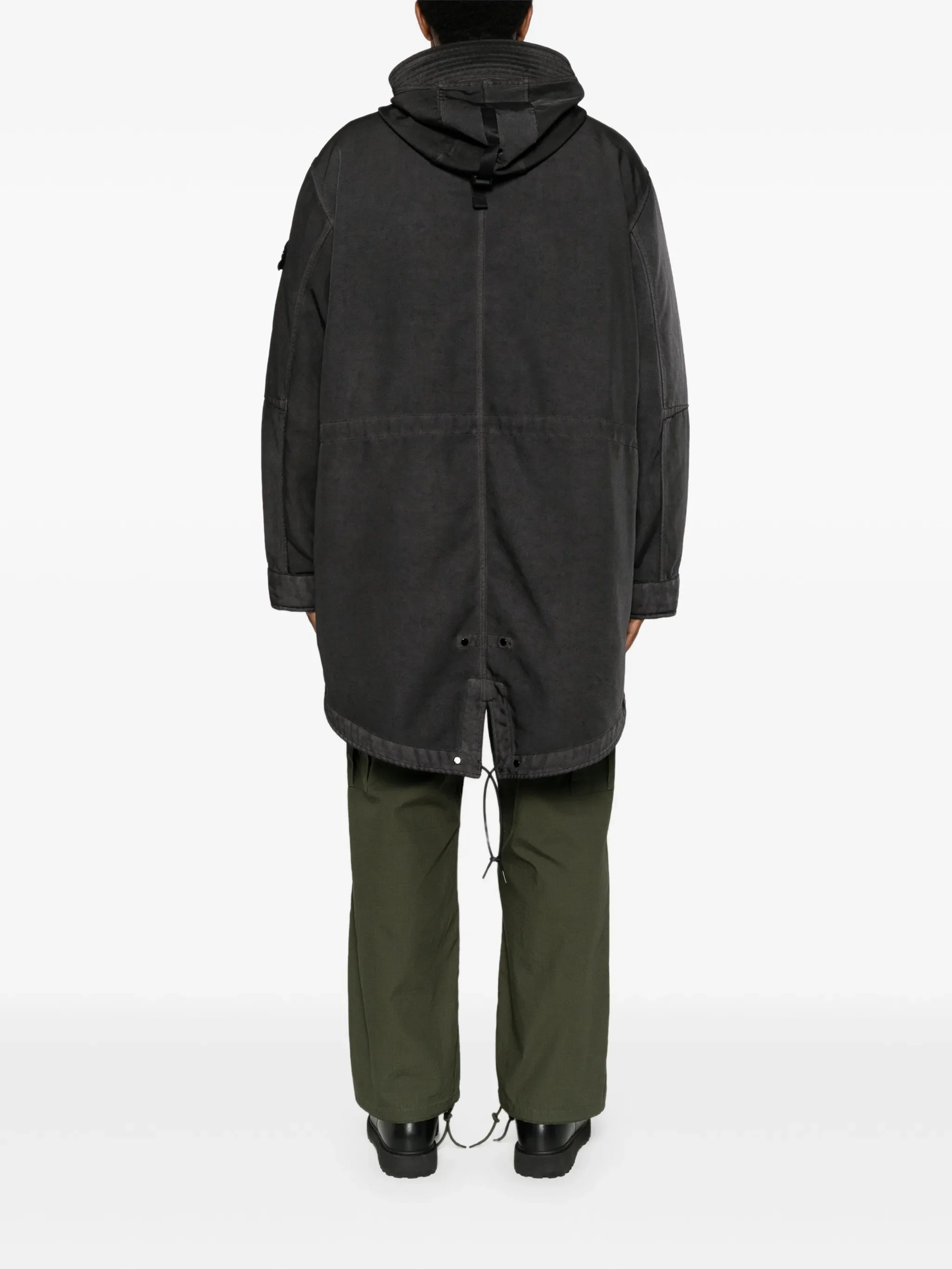 check-print reversible parka