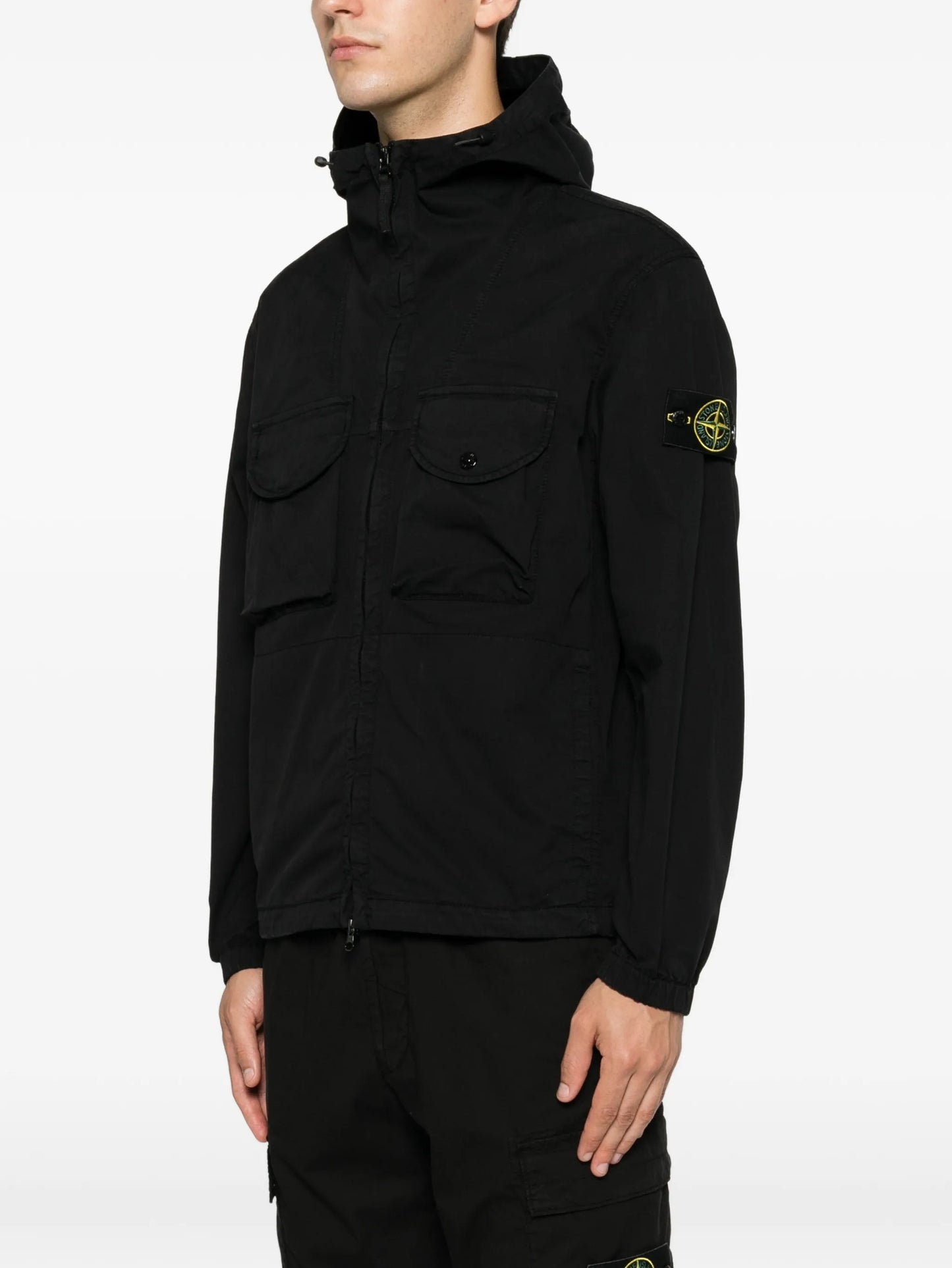 logo-patch hooded jacket