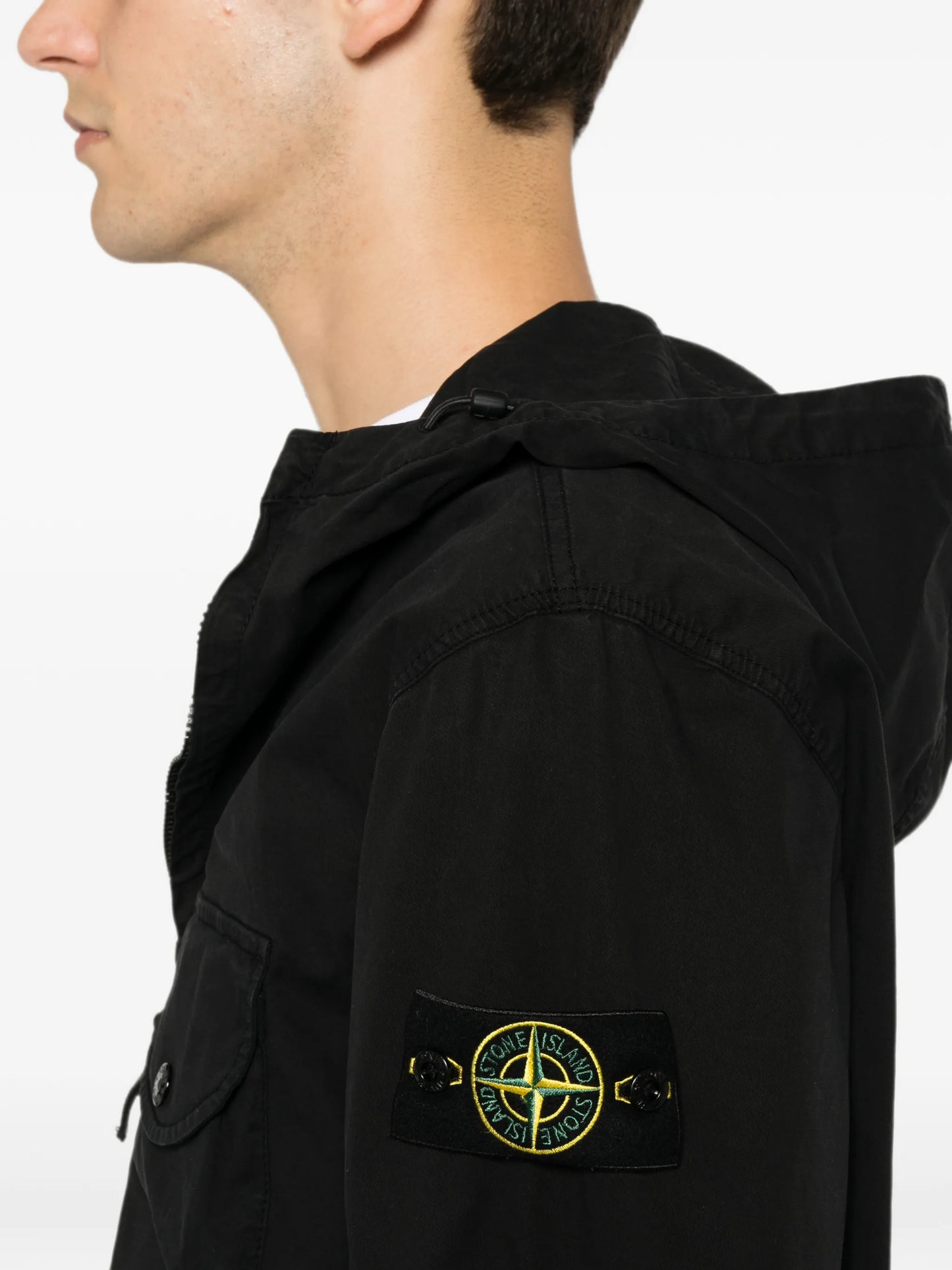 logo-patch hooded jacket