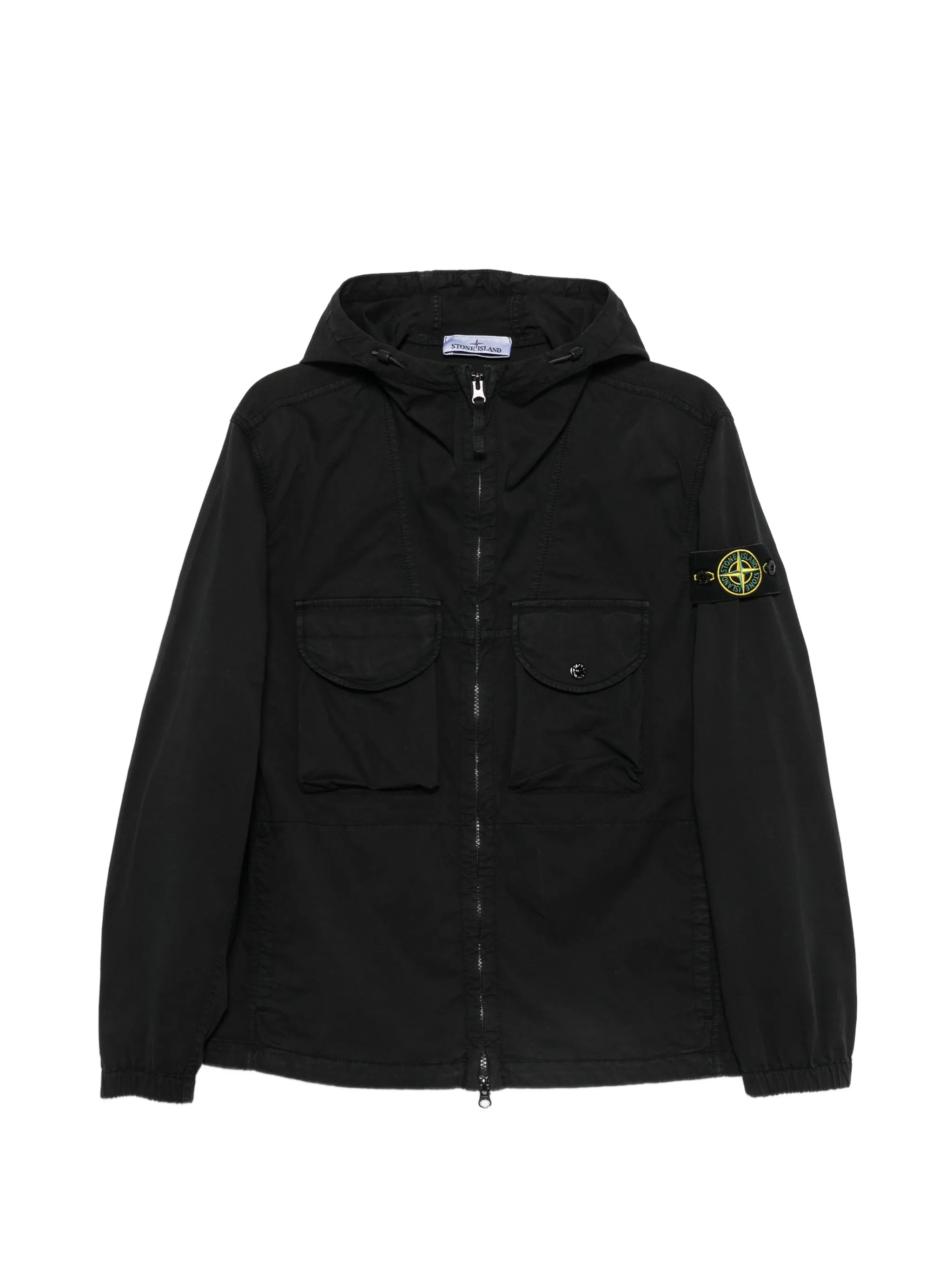 logo-patch hooded jacket