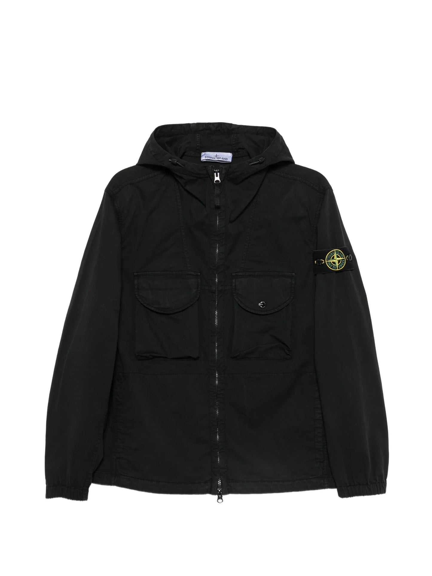 logo-patch hooded jacket