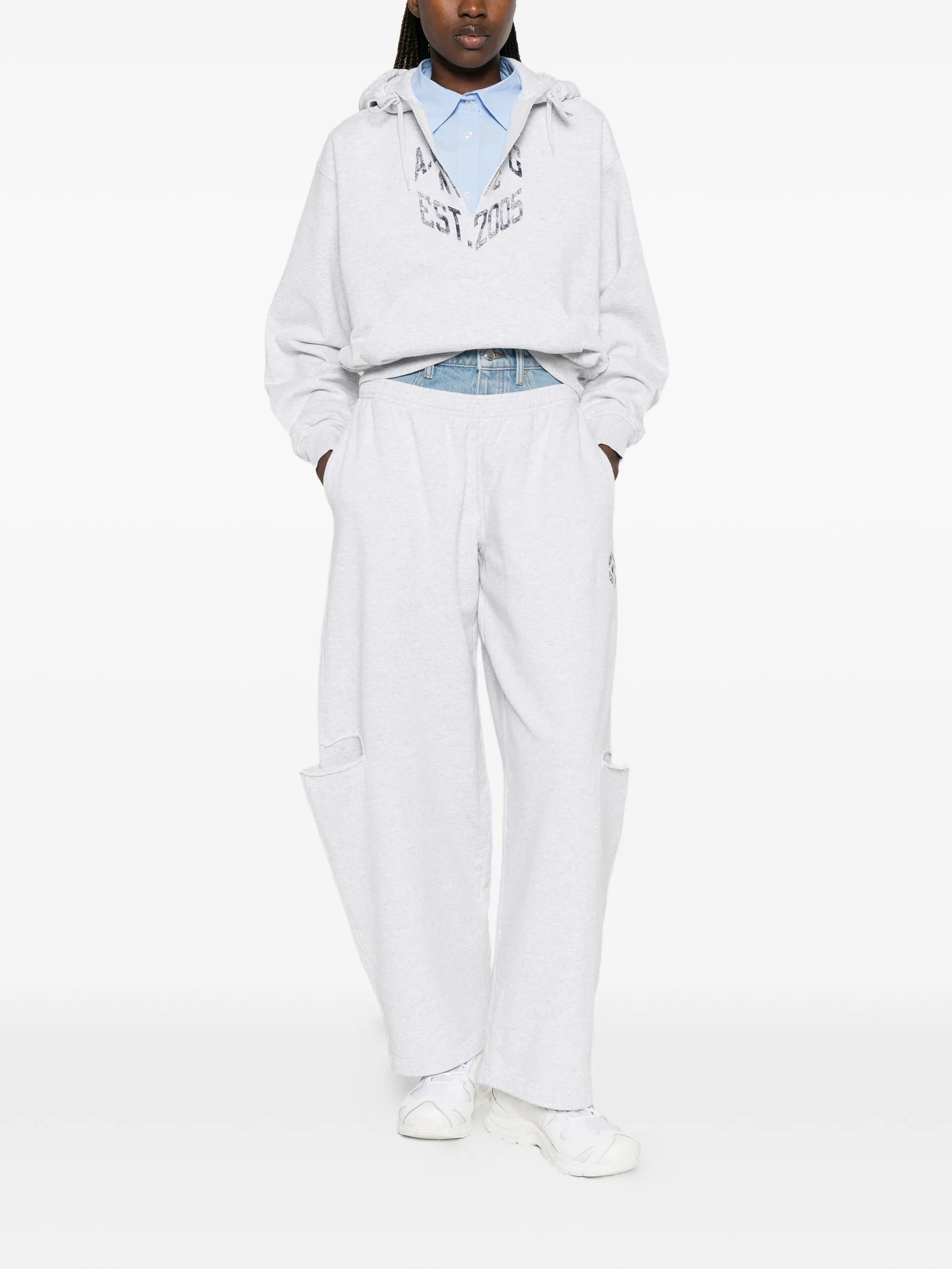 logo-print cropped hoodie