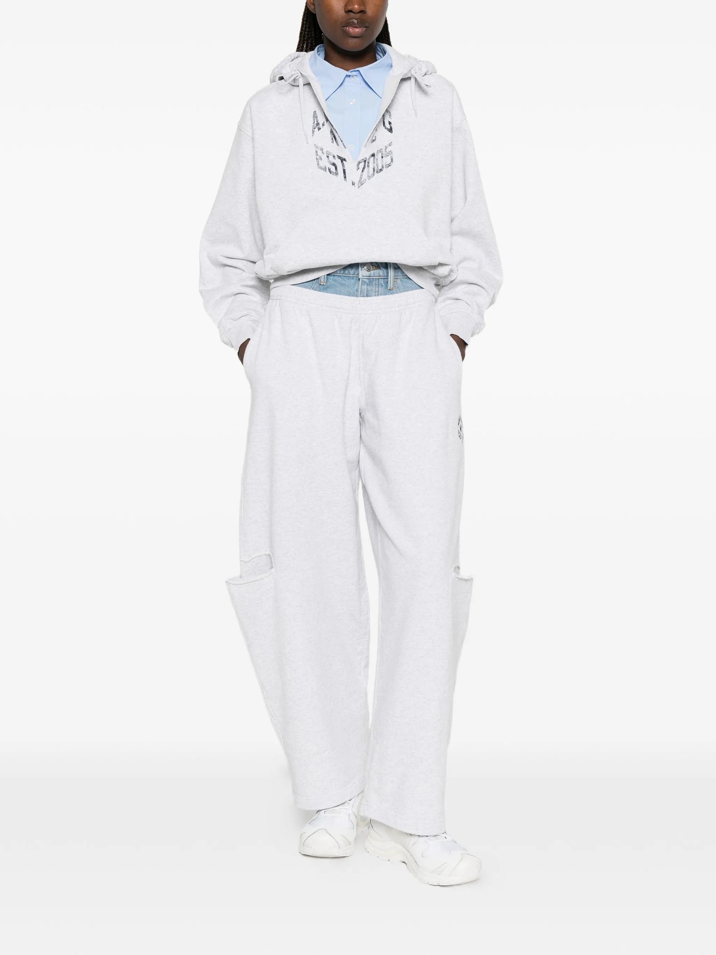 logo-print cropped hoodie