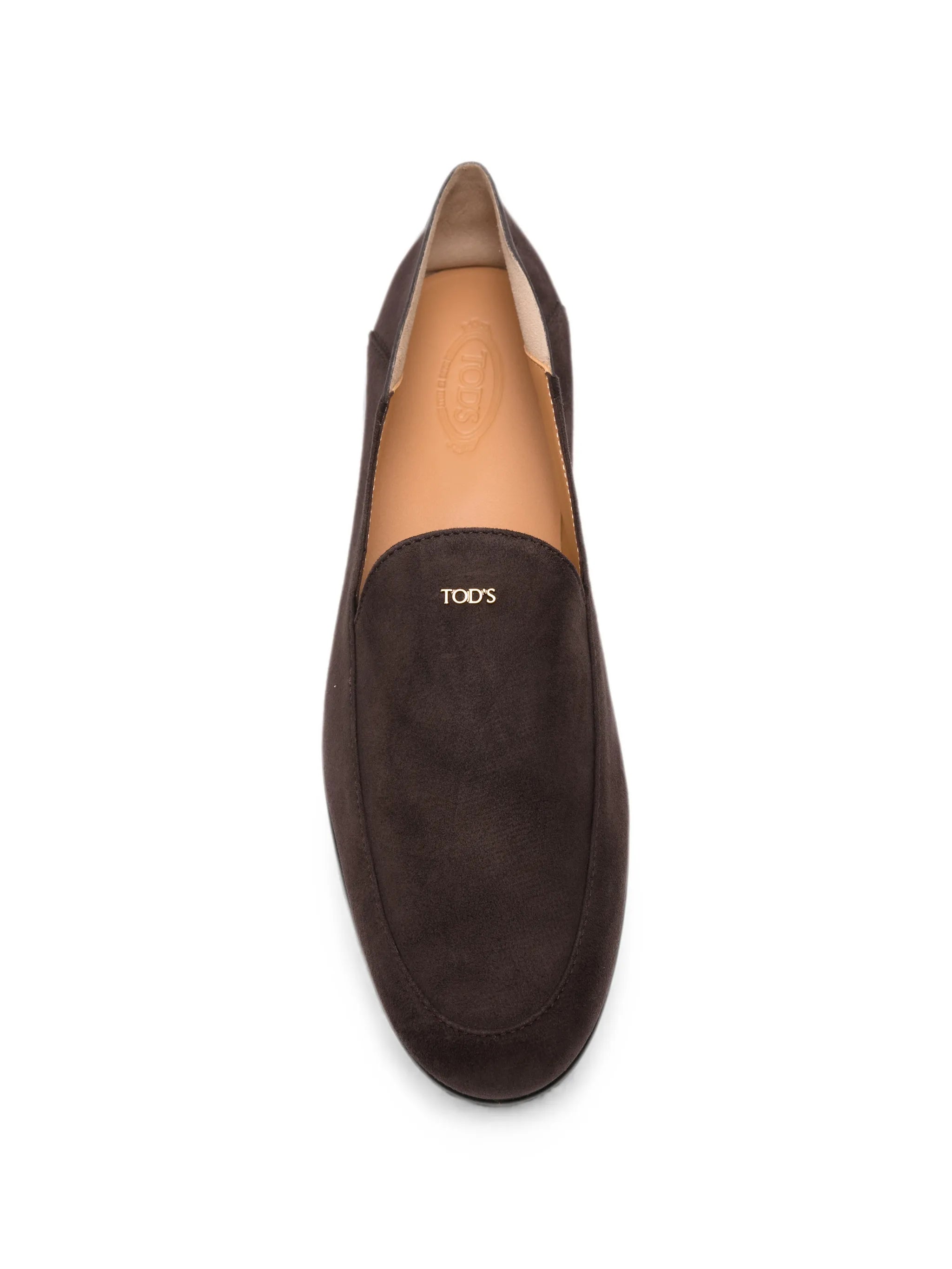 logo-detail suede loafers