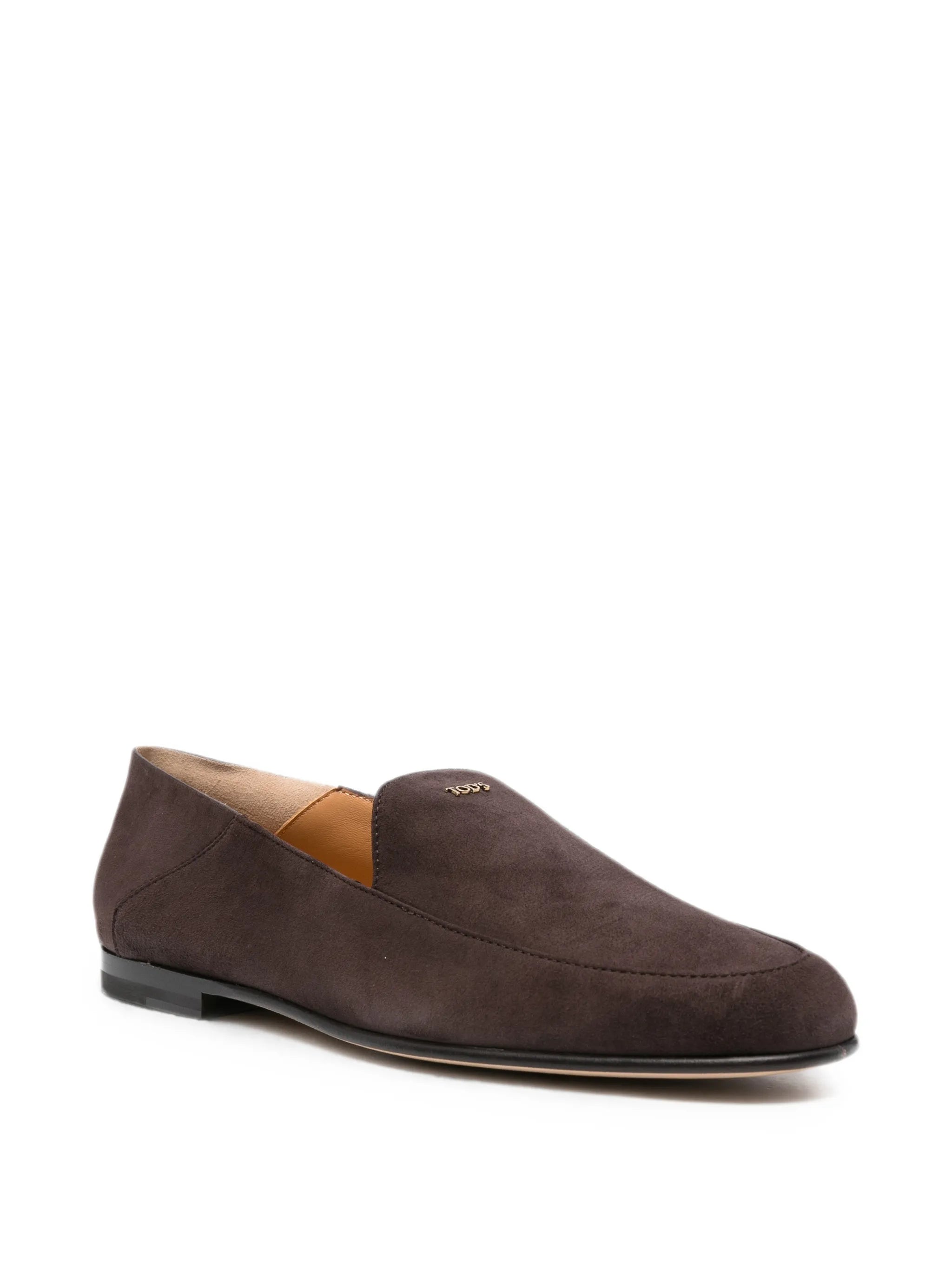 logo-detail suede loafers