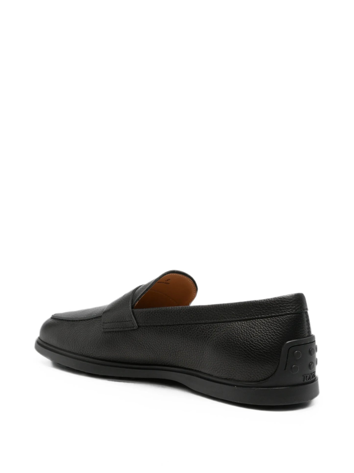 pebbled-texture leather loafers