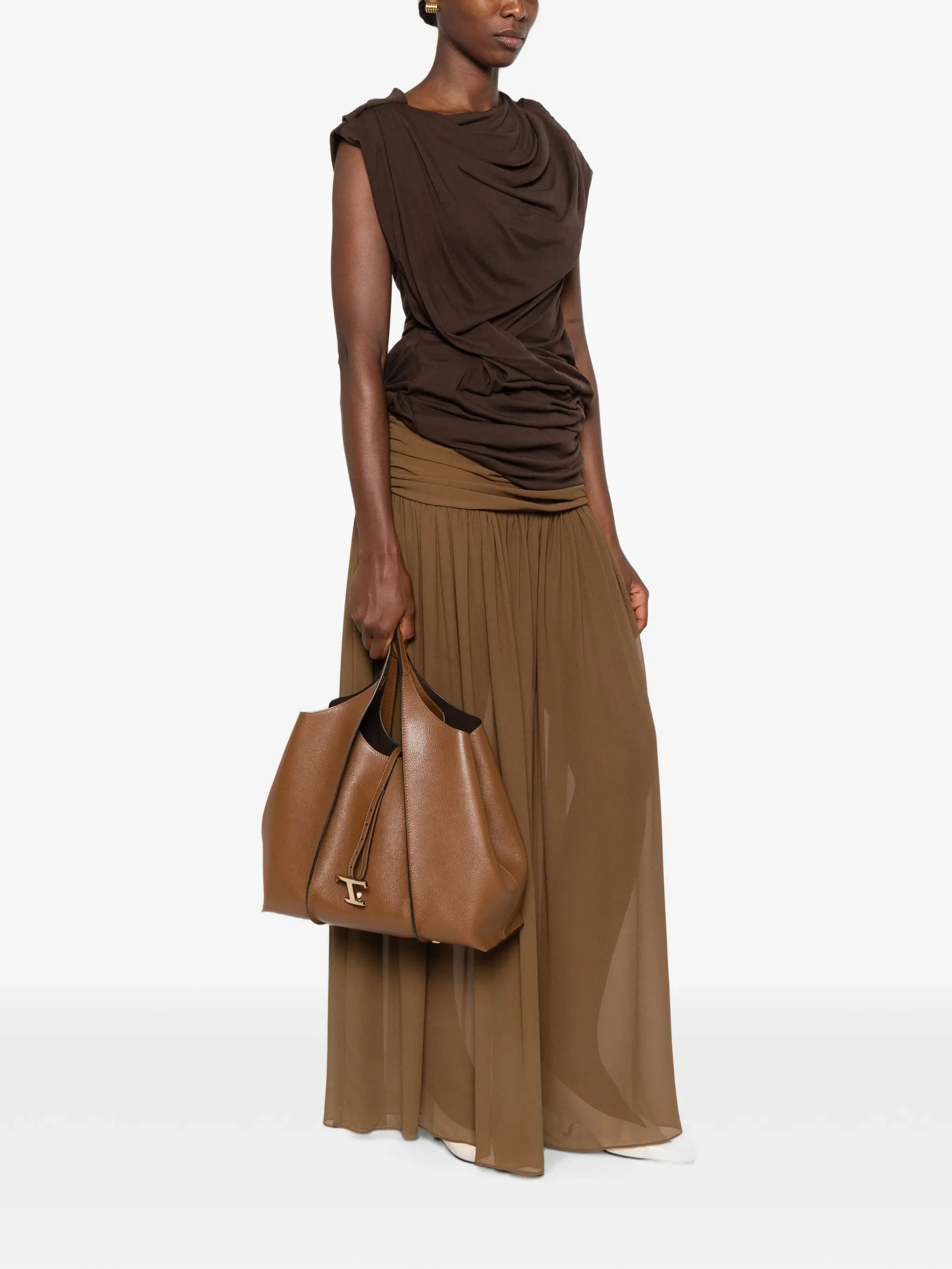 T Timeless shopping bag in leather medium