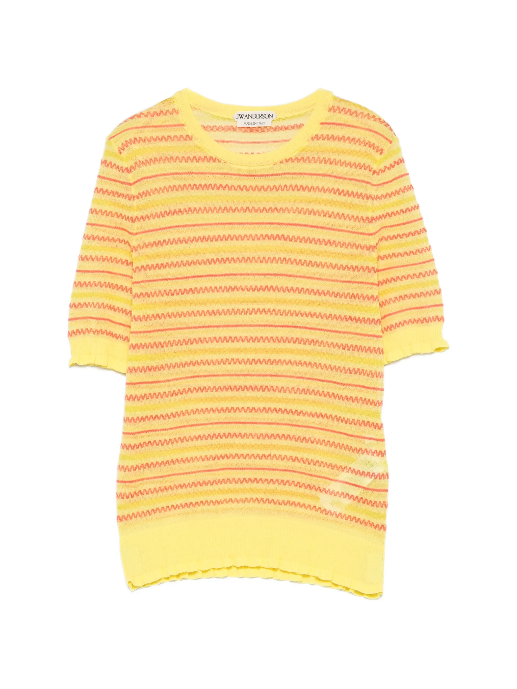 striped ruffle-trim top