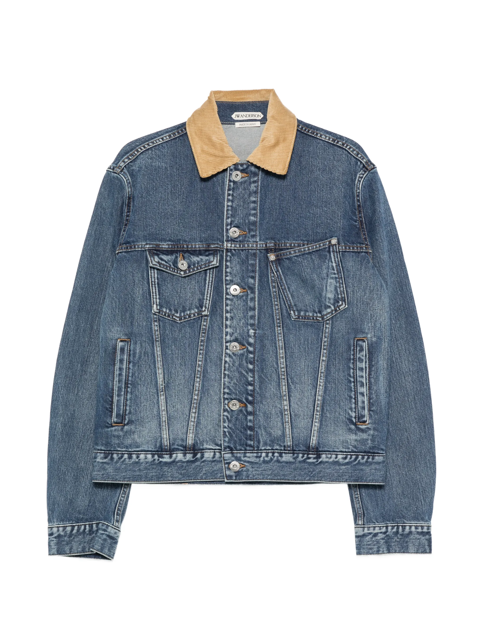 corduroy-collar denim jacket