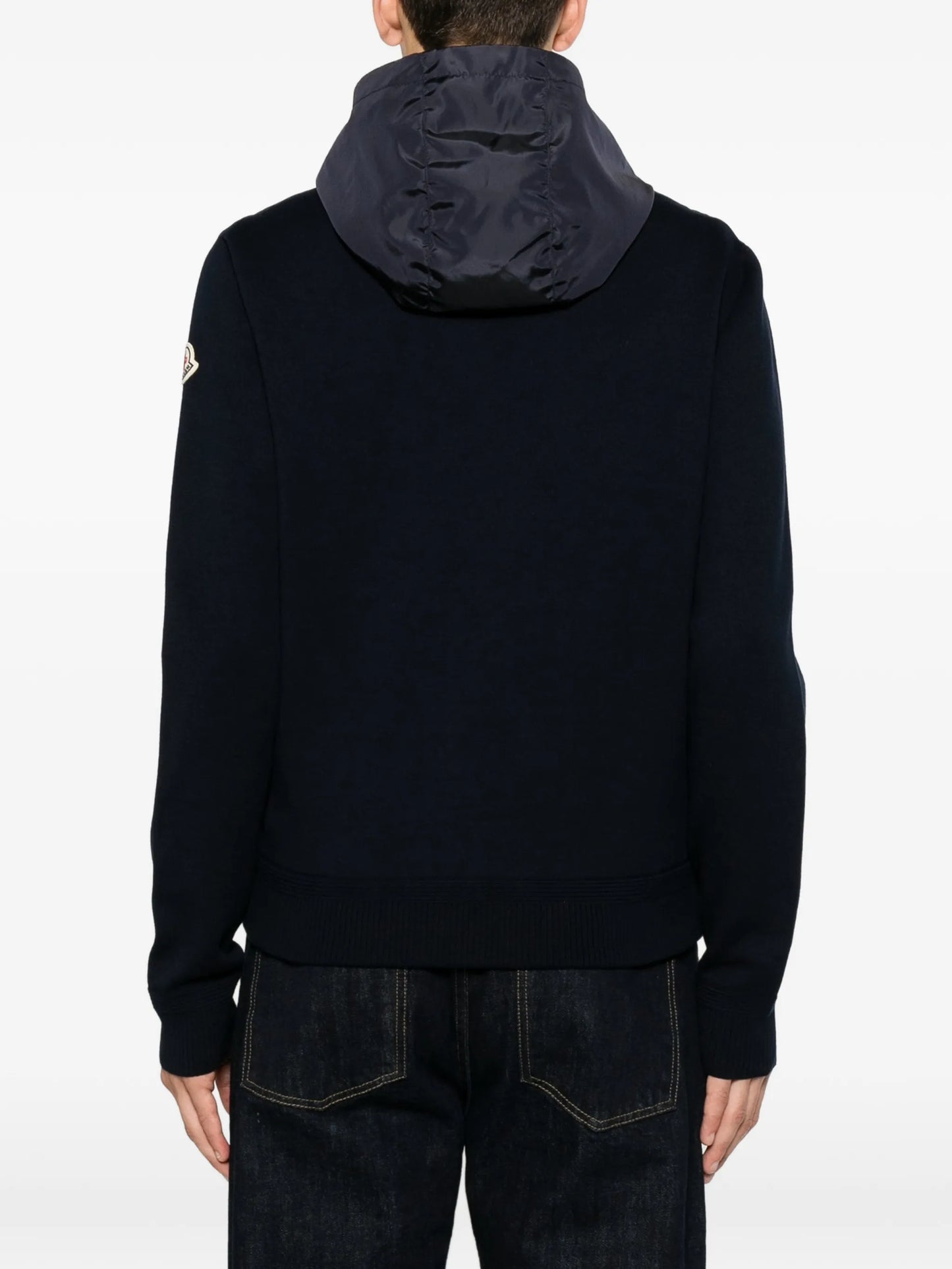 logo-patch panelled hoodie
