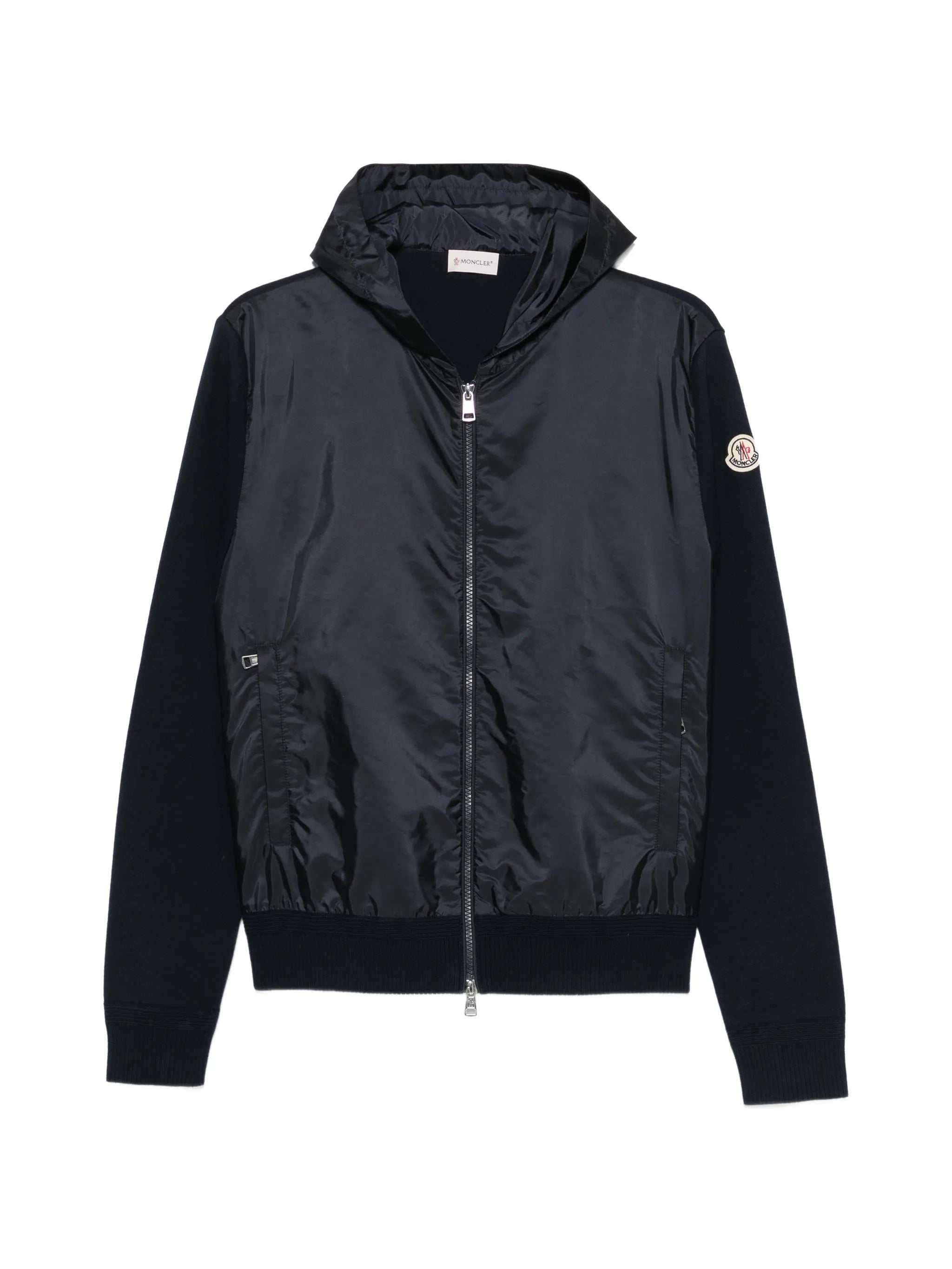 logo-patch panelled hoodie