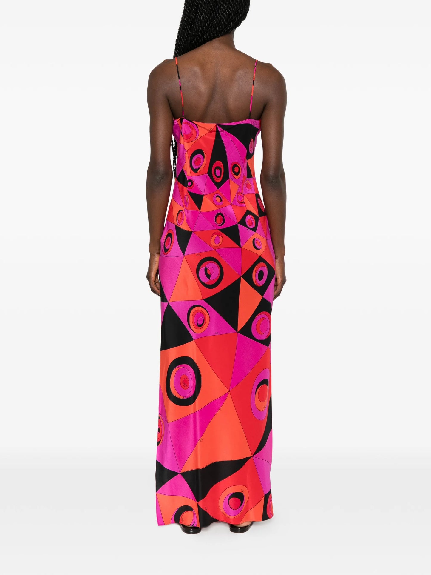 occhi-print silk maxi dress