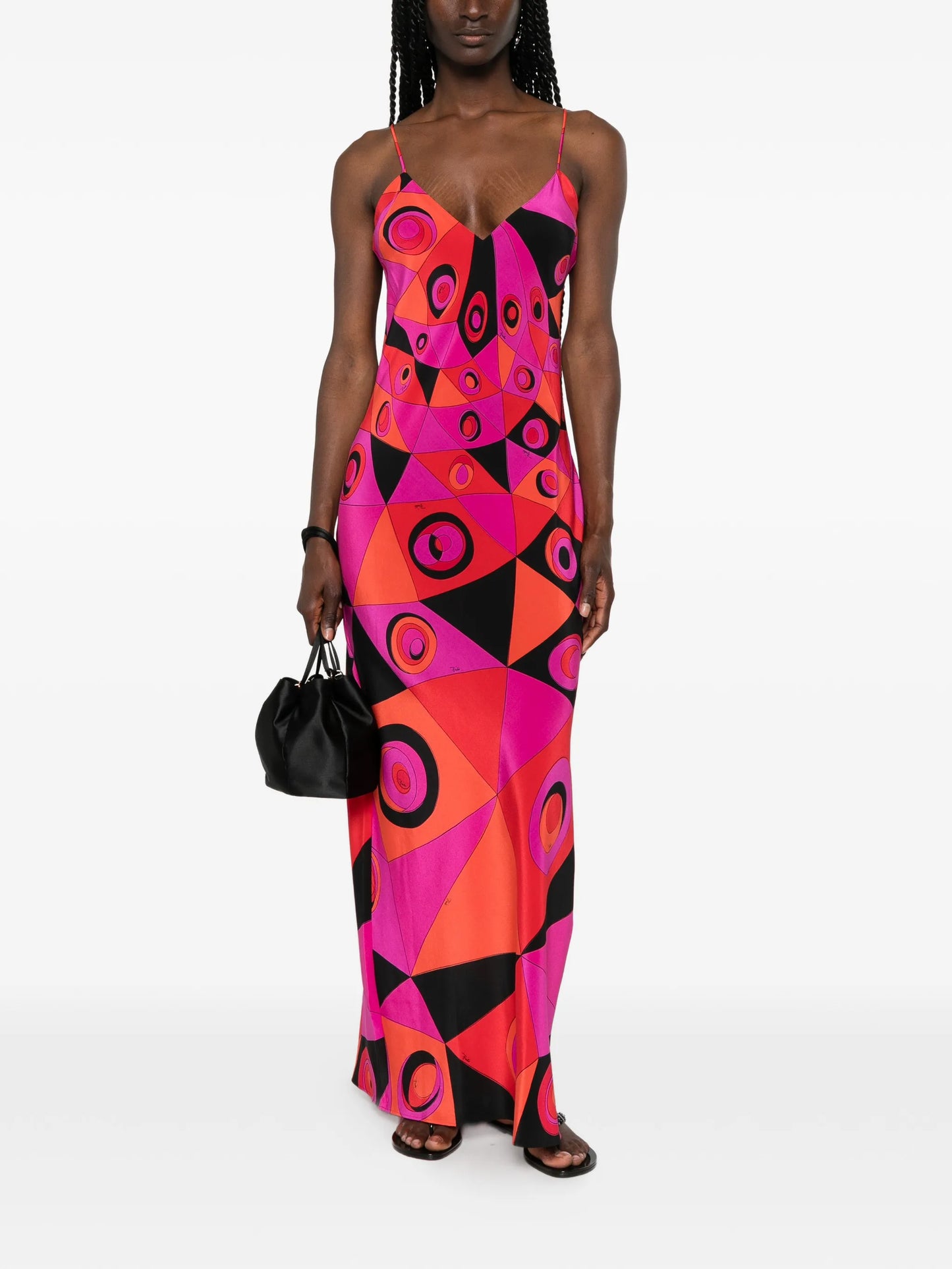 occhi-print silk maxi dress
