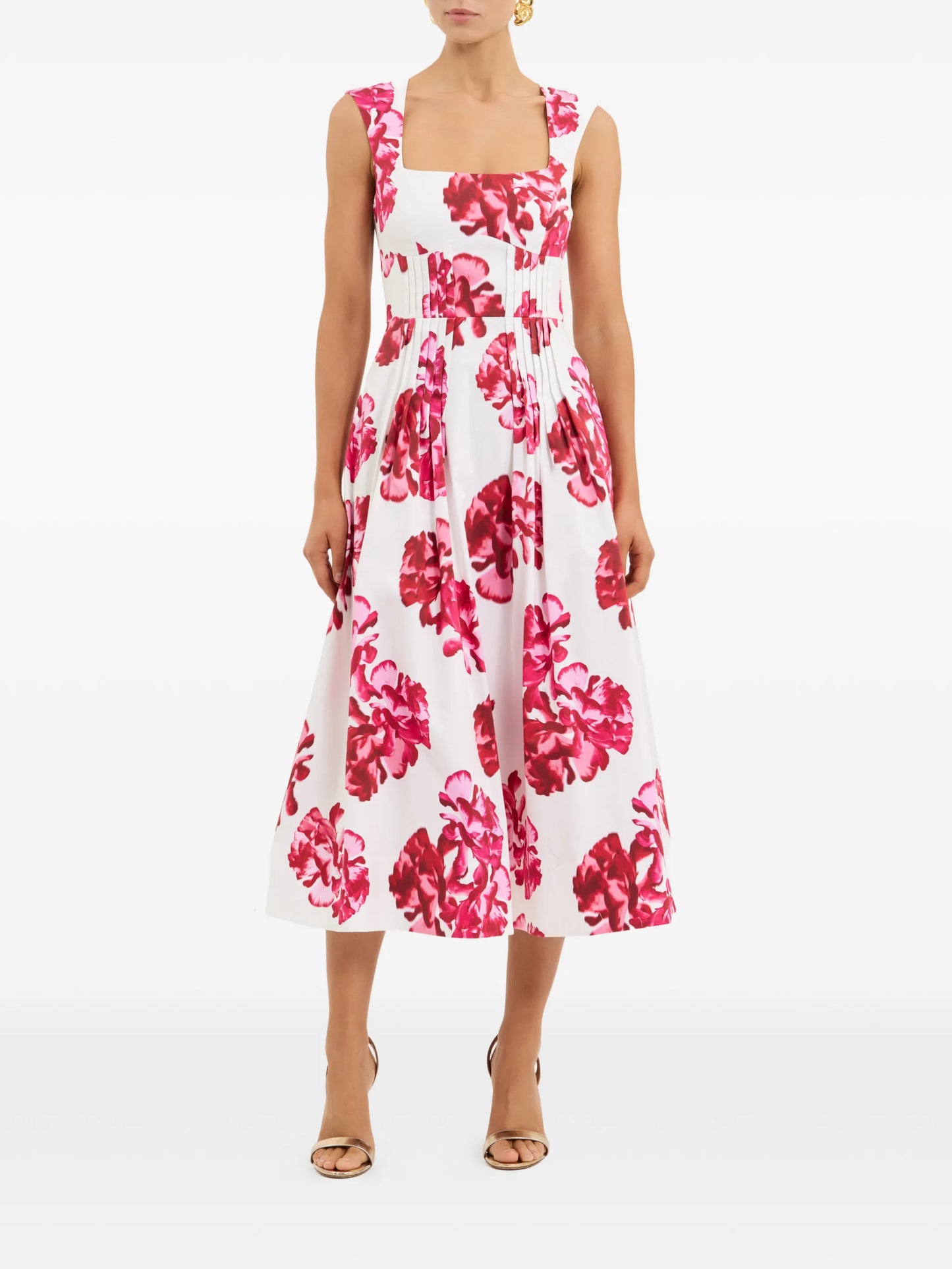 Damask Rose floral-print midi dress