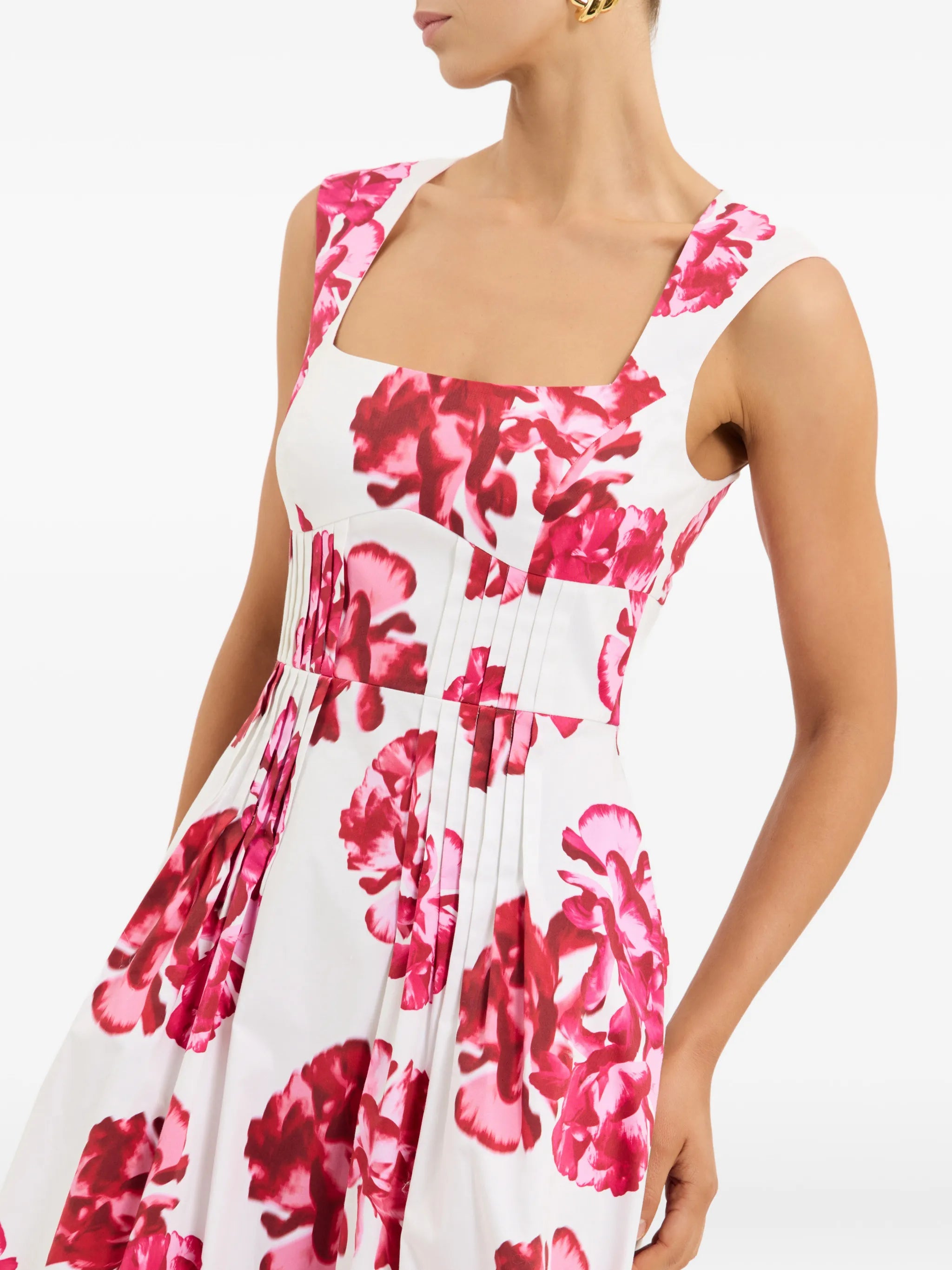 Damask Rose floral-print midi dress