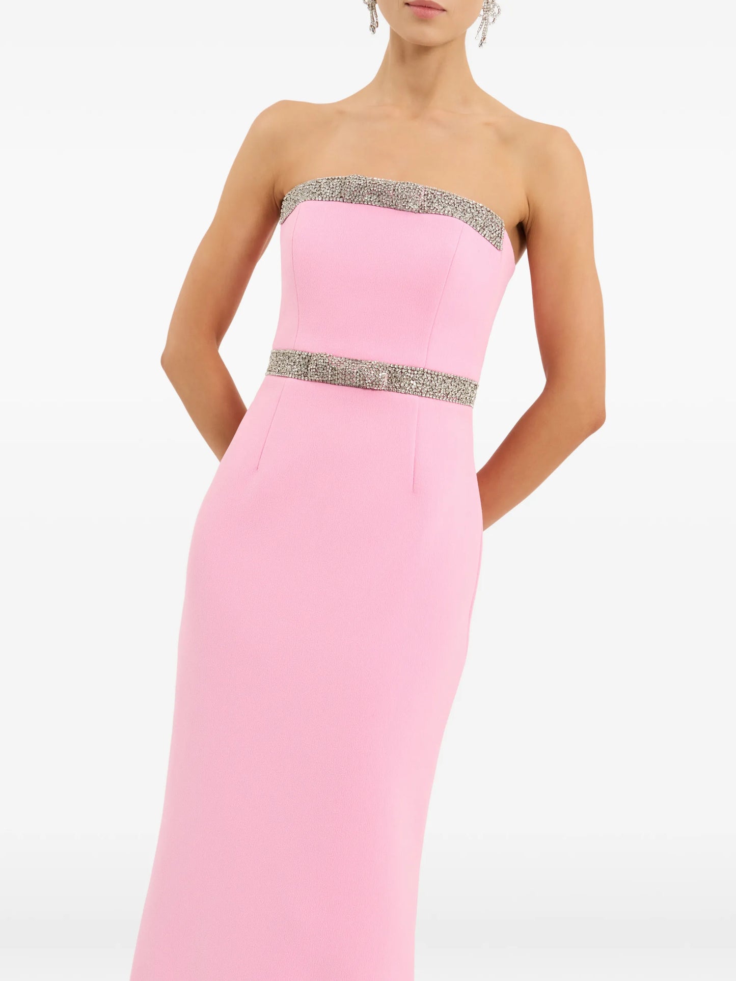 Precious crystal-embellished strapless gown