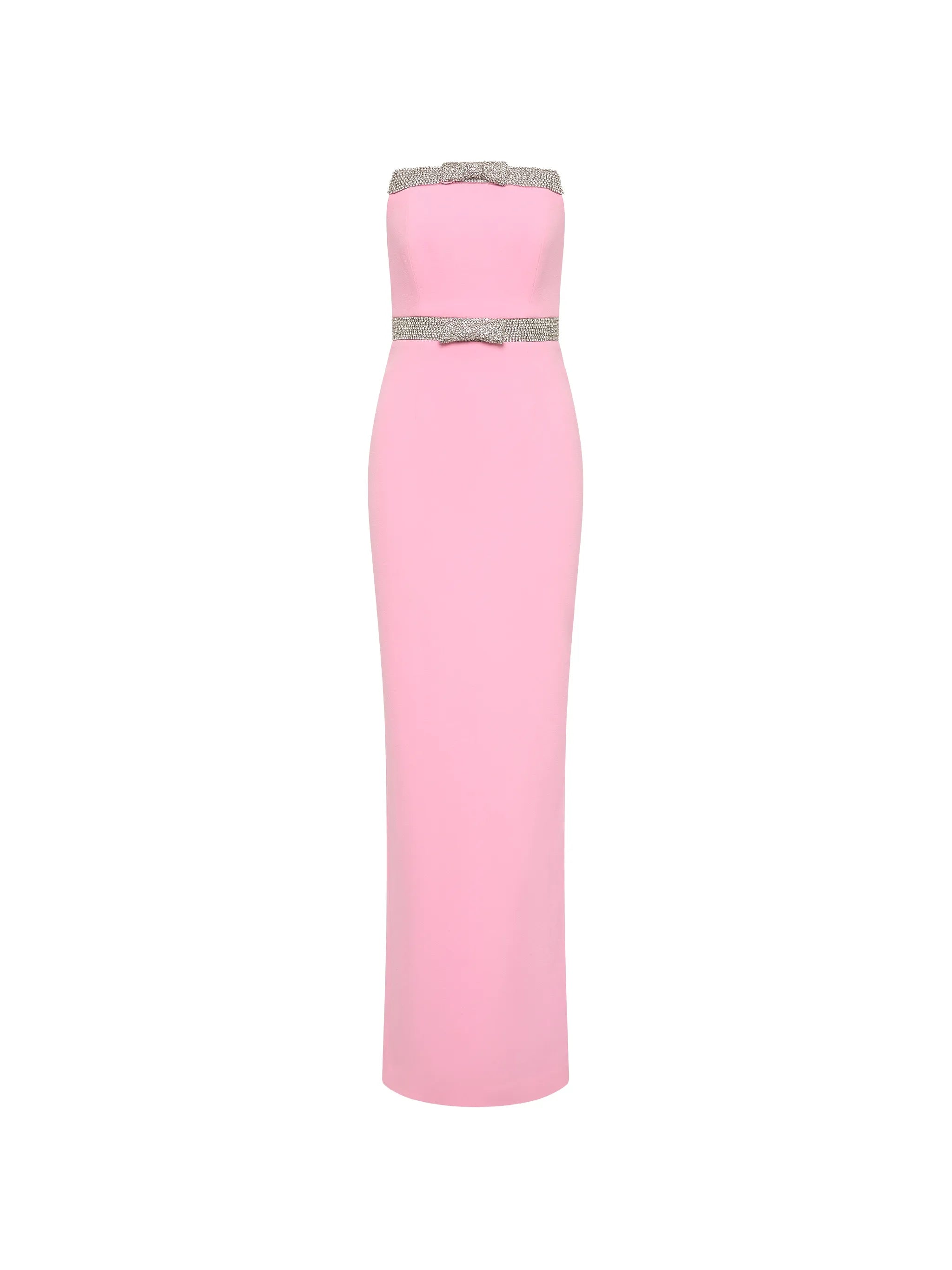 Precious crystal-embellished strapless gown