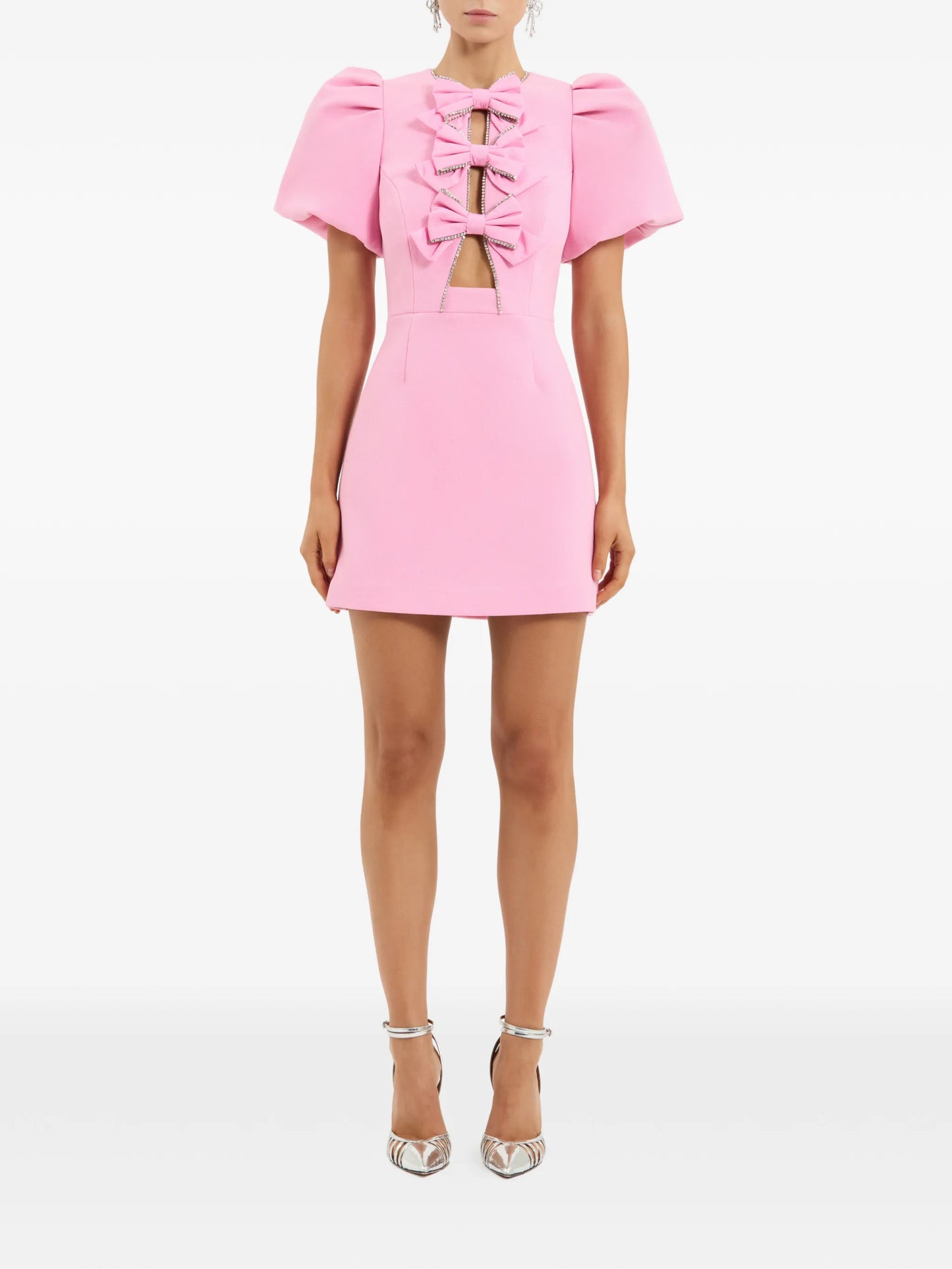 bow-embellished mini dress