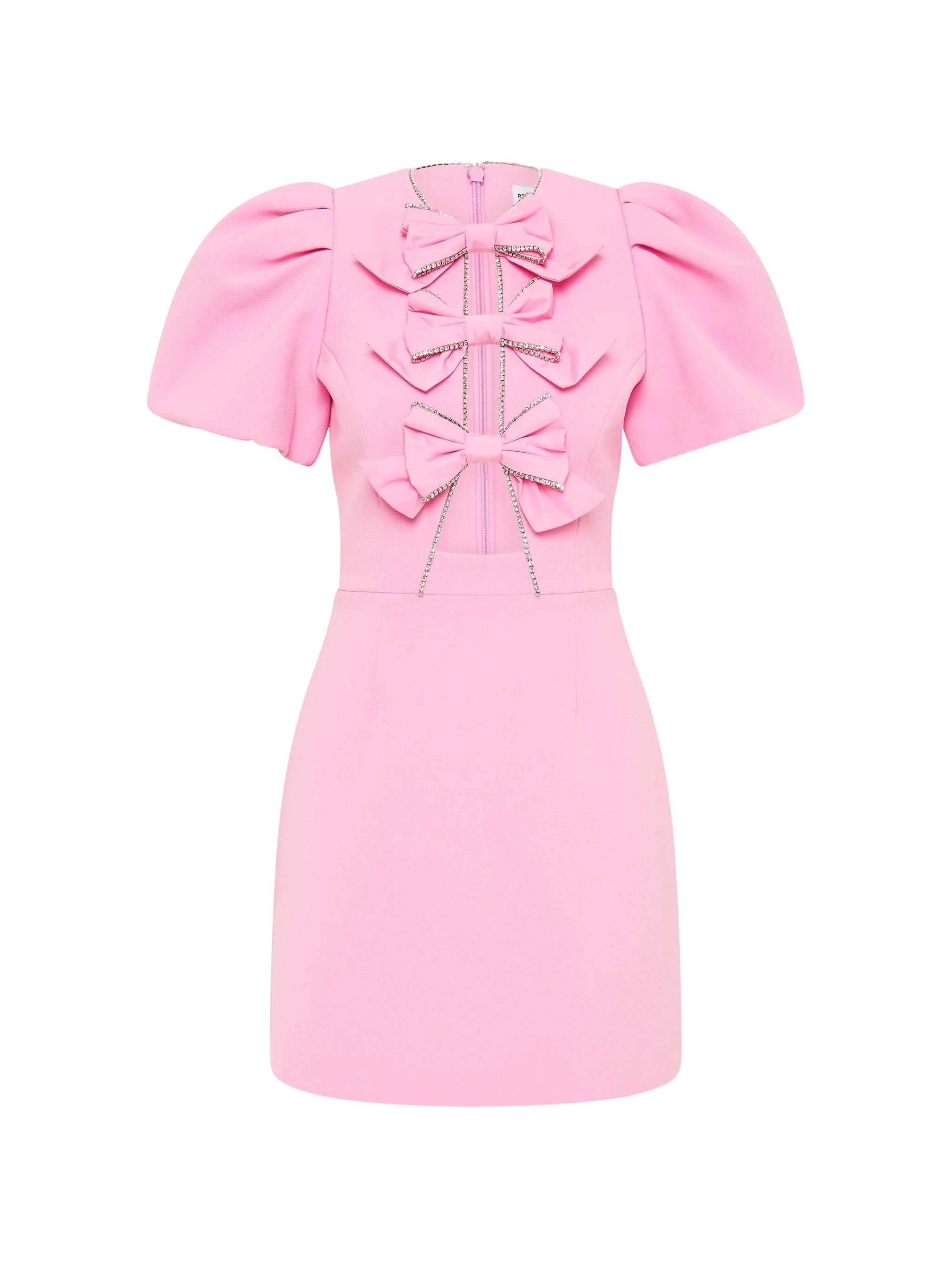 bow-embellished mini dress