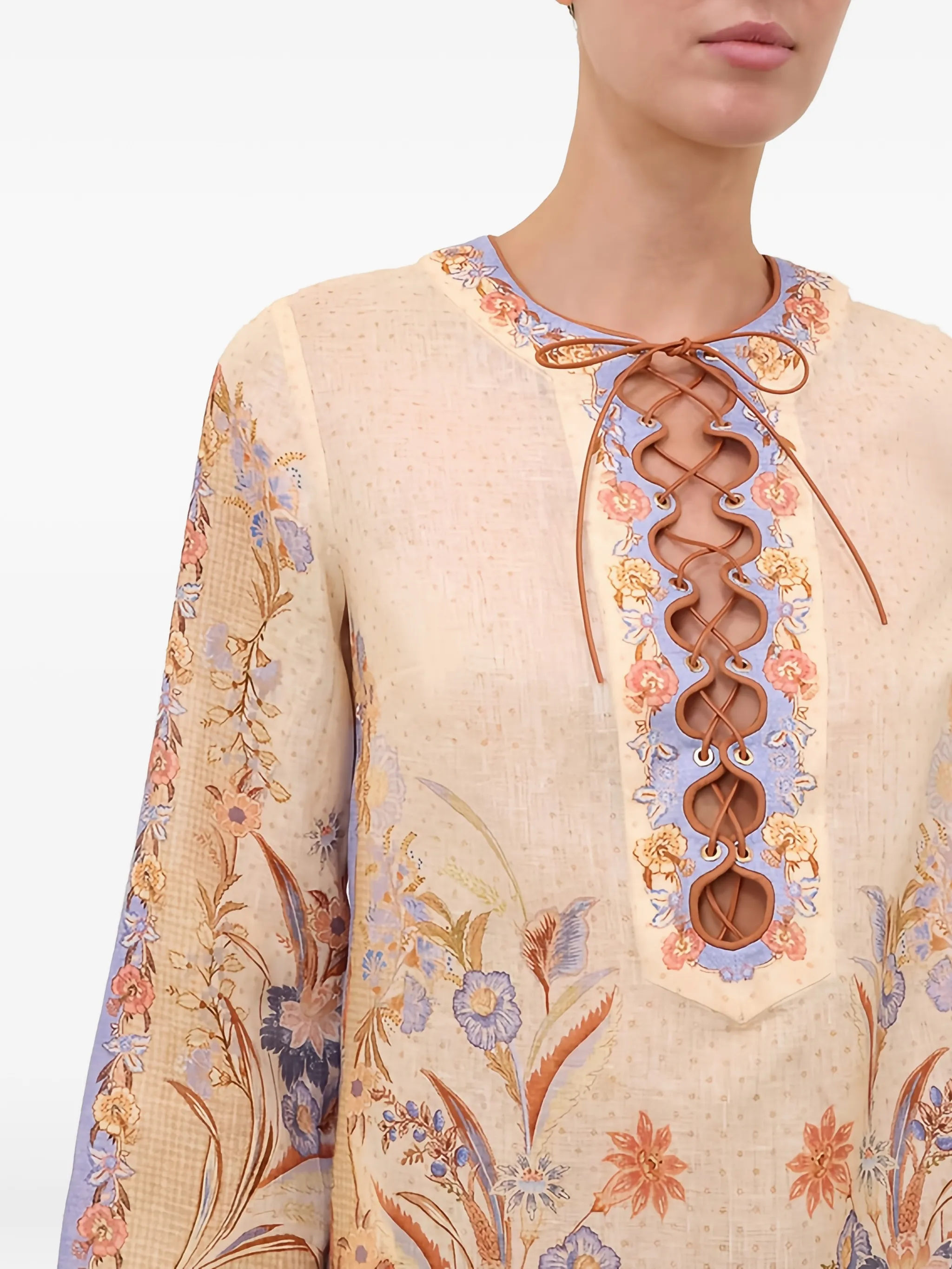 Indra lace-up mini dress
