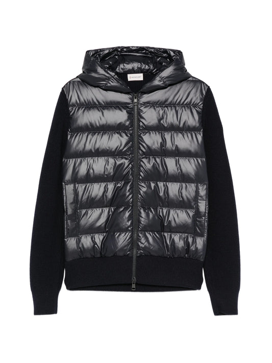 padded-detail hooded jacket