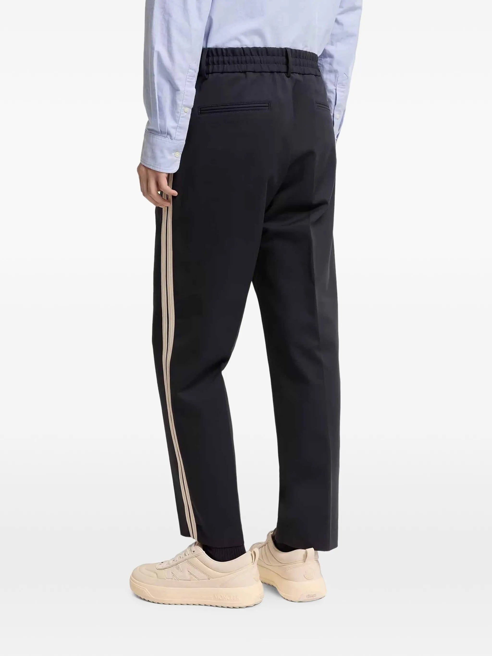 STRETCH CTN-NYLON BLEND TRACK PANTS NAVY