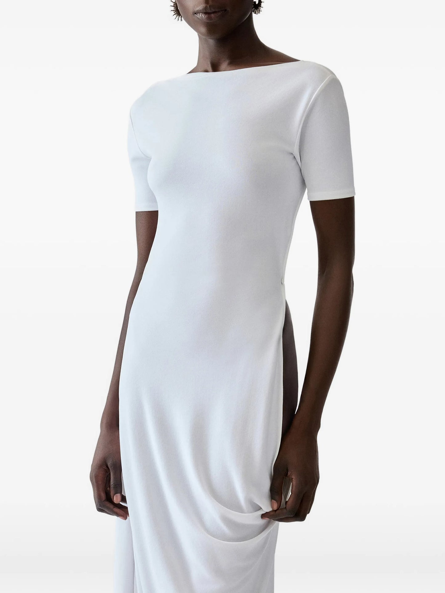 The Sole open-back draped dress