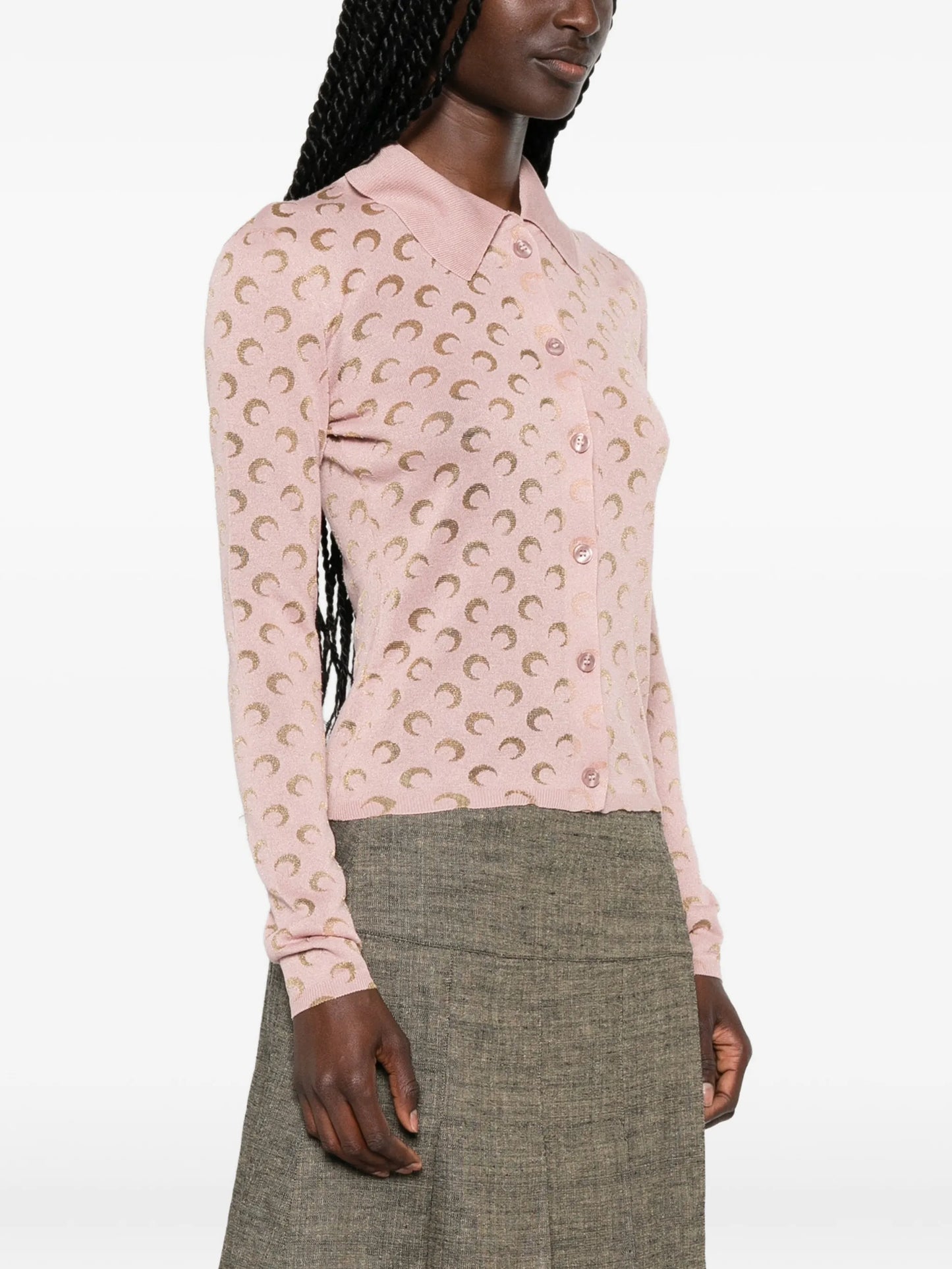moon-patterned cardigan