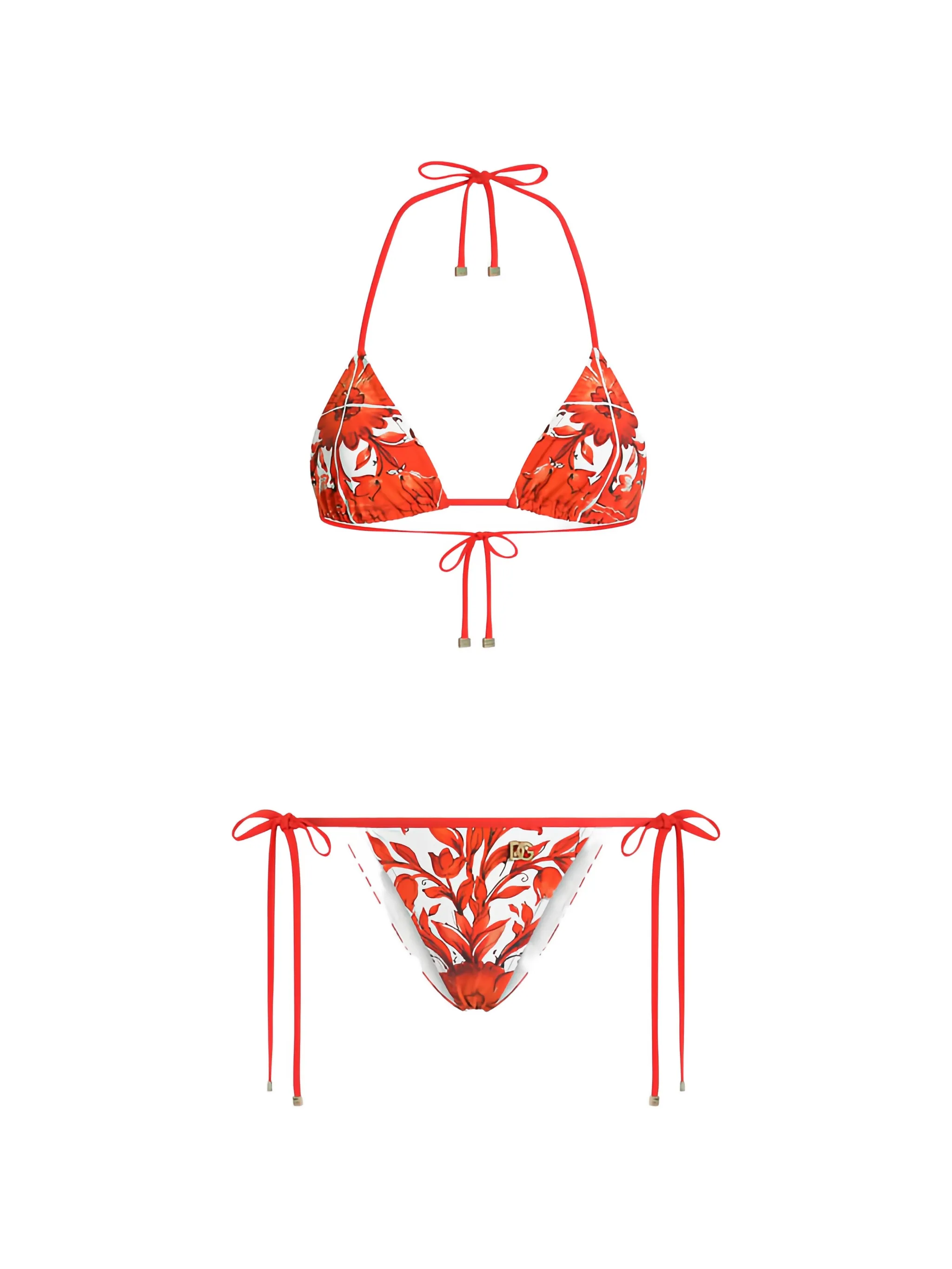 Majolica-print bikini