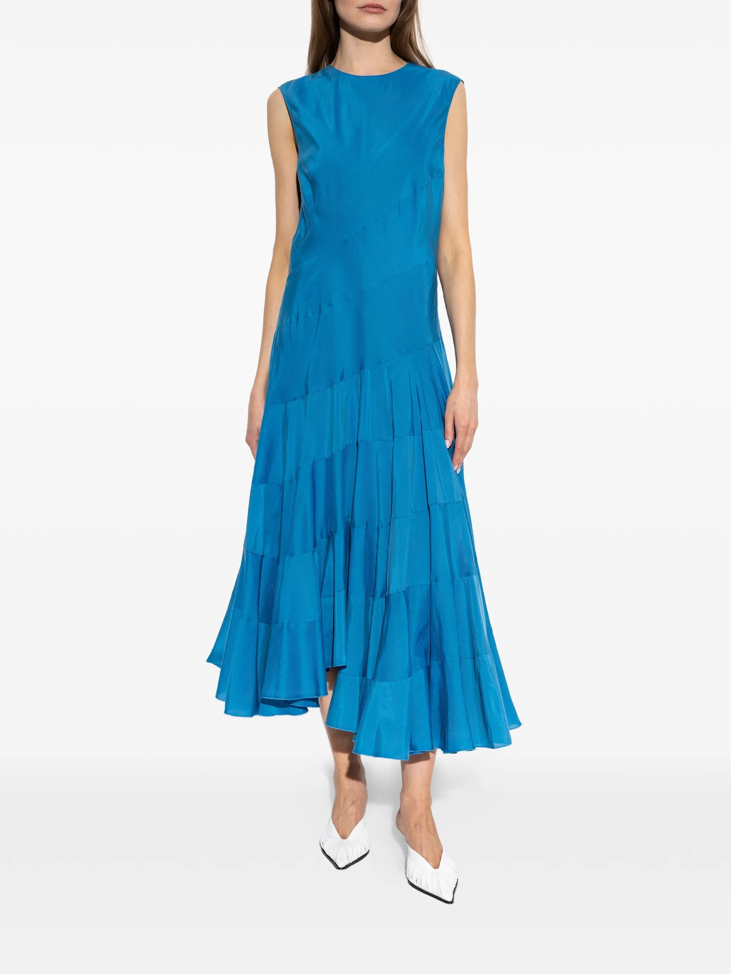 tiered asymmetric maxi dress