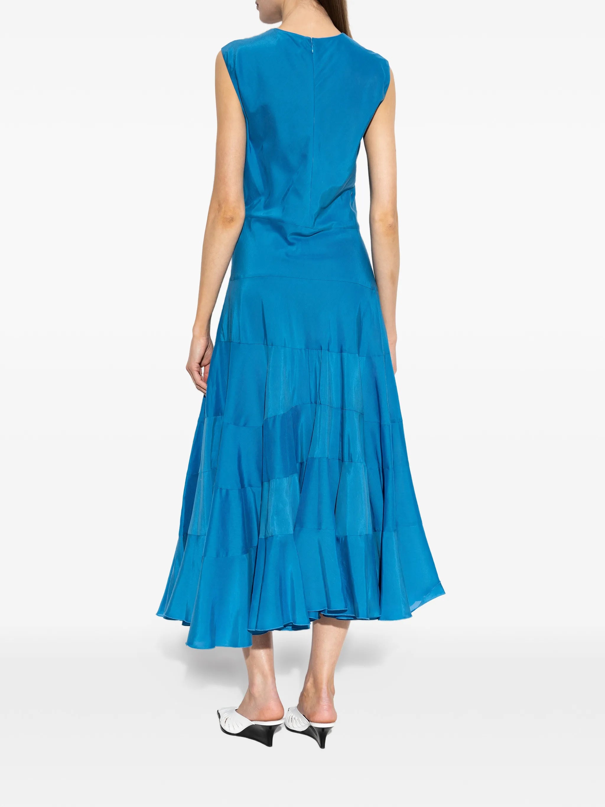 tiered asymmetric maxi dress