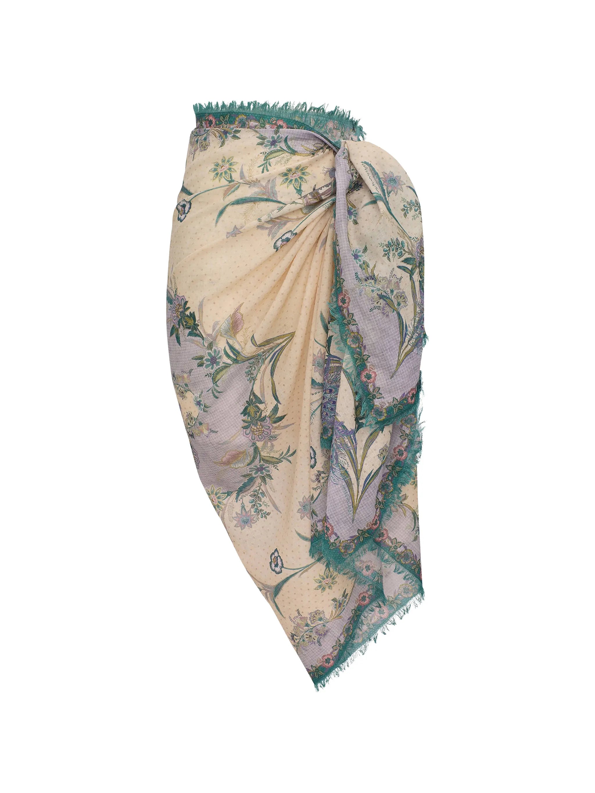 printed fringed sarong